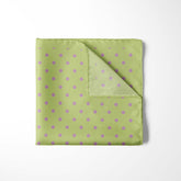 MELON GREEN AND LILAC SPOT SILK POCKET SQUARE