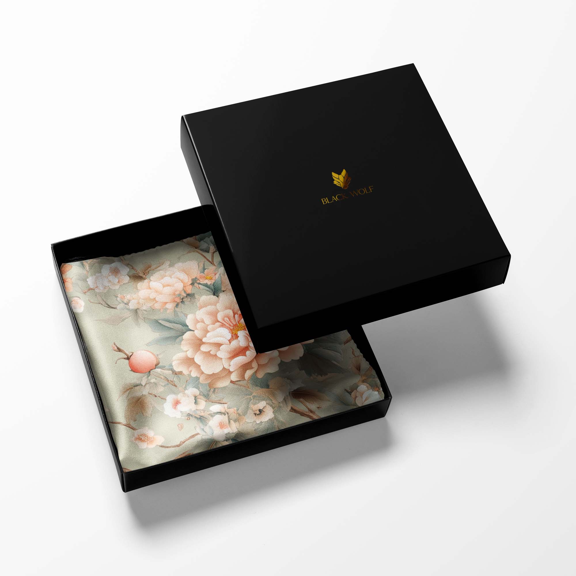 FLOWER WITH BIRD SILK POCKET SQUARE FLOWER WITH BIRD SILK POCKET SQUARE
