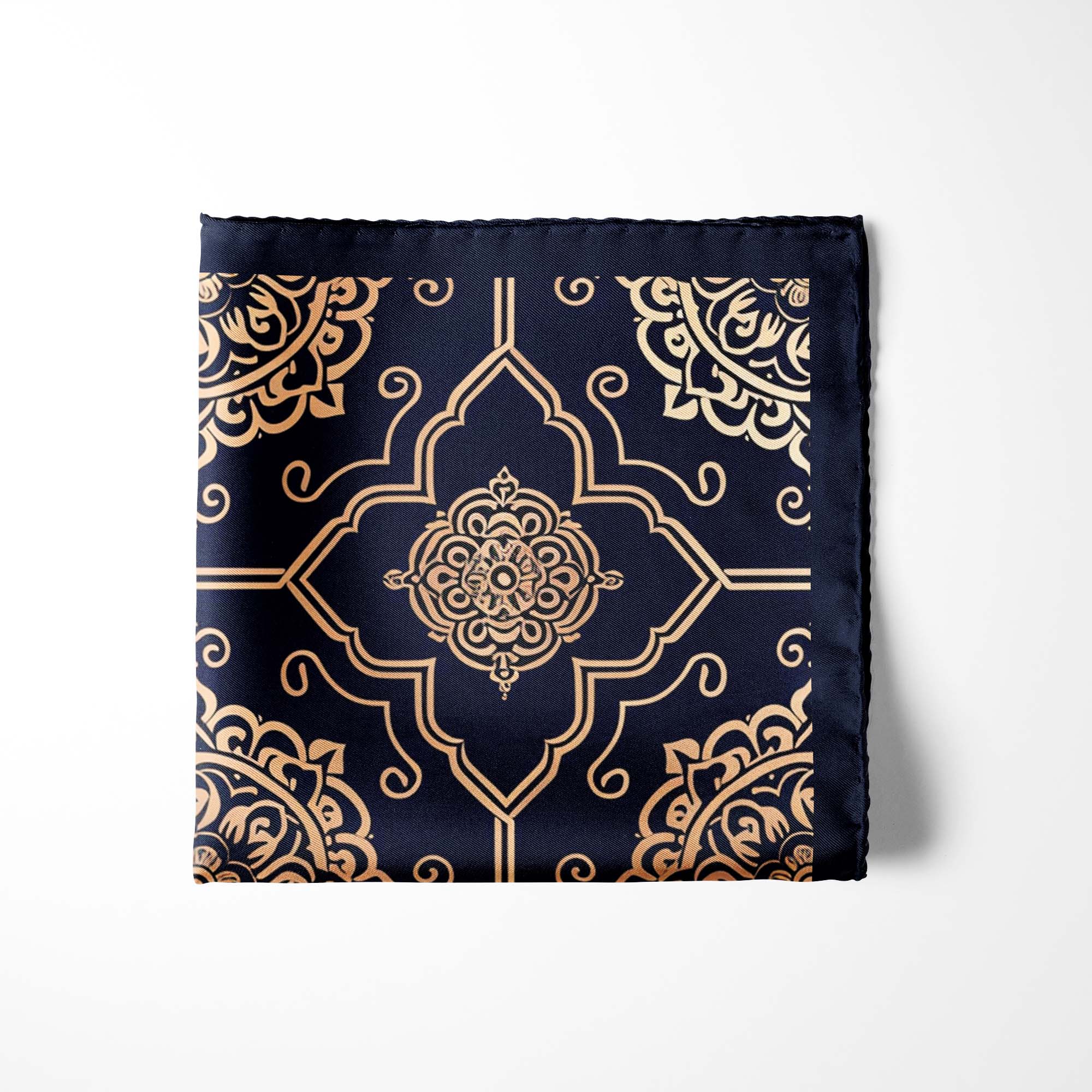LUXURY ROYAL PATTERN SILK POCKET SQUARE LUXURY ROYAL PATTERN SILK POCKET SQUARE