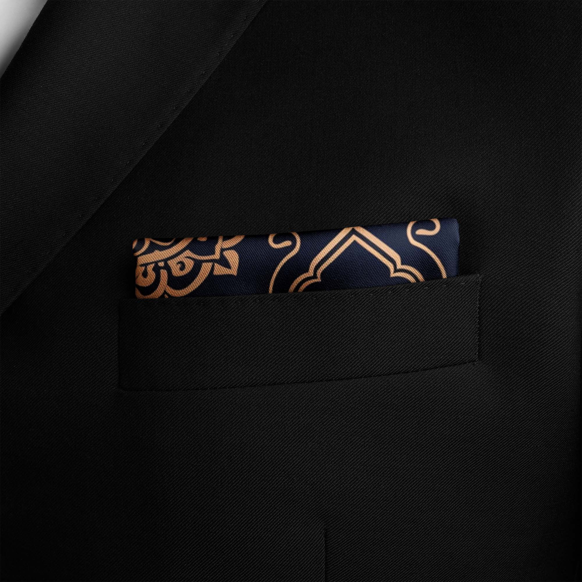 LUXURY ROYAL PATTERN SILK POCKET SQUARE LUXURY ROYAL PATTERN SILK POCKET SQUARE