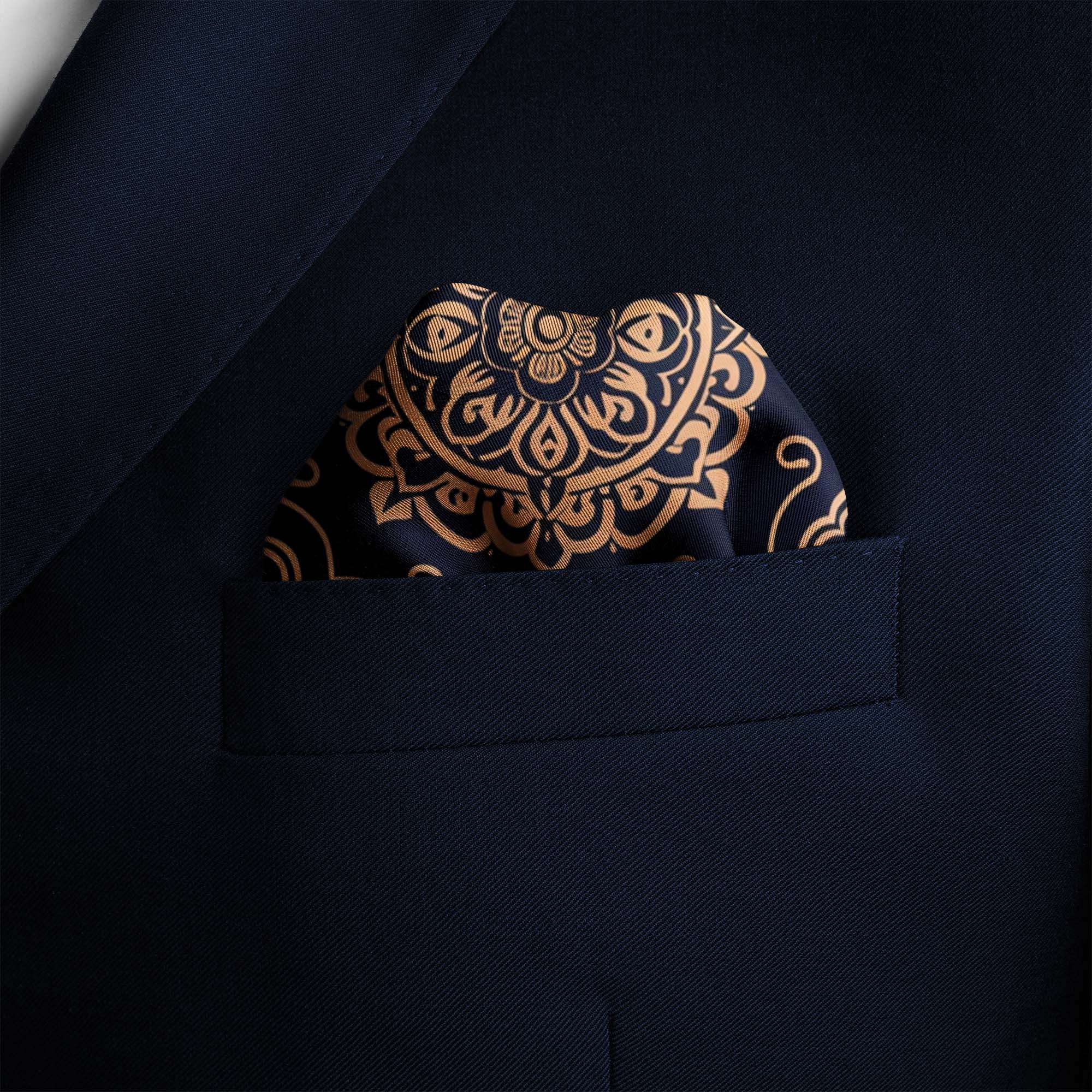 LUXURY ROYAL PATTERN SILK POCKET SQUARE LUXURY ROYAL PATTERN SILK POCKET SQUARE