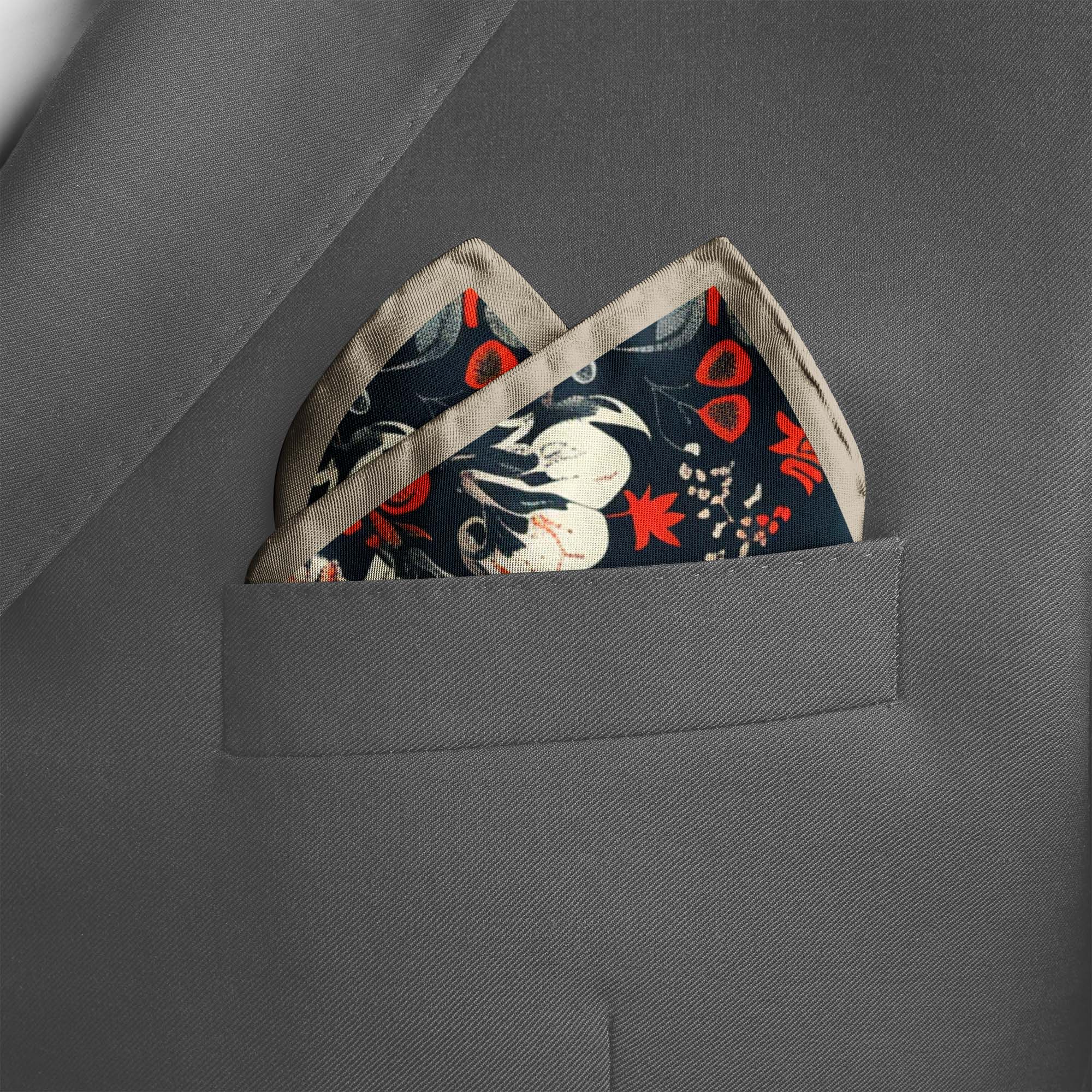 VINTAGE MANDALA SILK POCKET SQUARE VINTAGE MANDALA SILK POCKET SQUARE