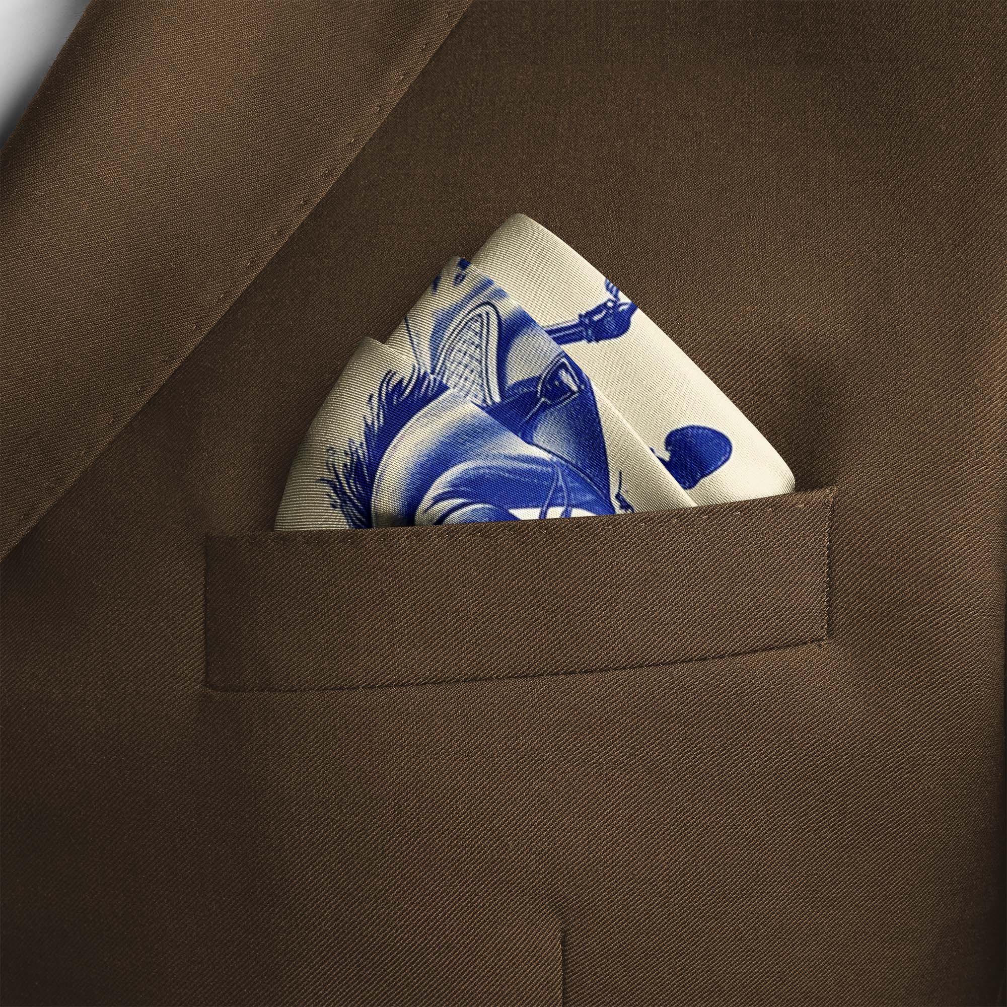 HORSE ABSTRACT SILK POCKET SQUARE HORSE ABSTRACT SILK POCKET SQUARE
