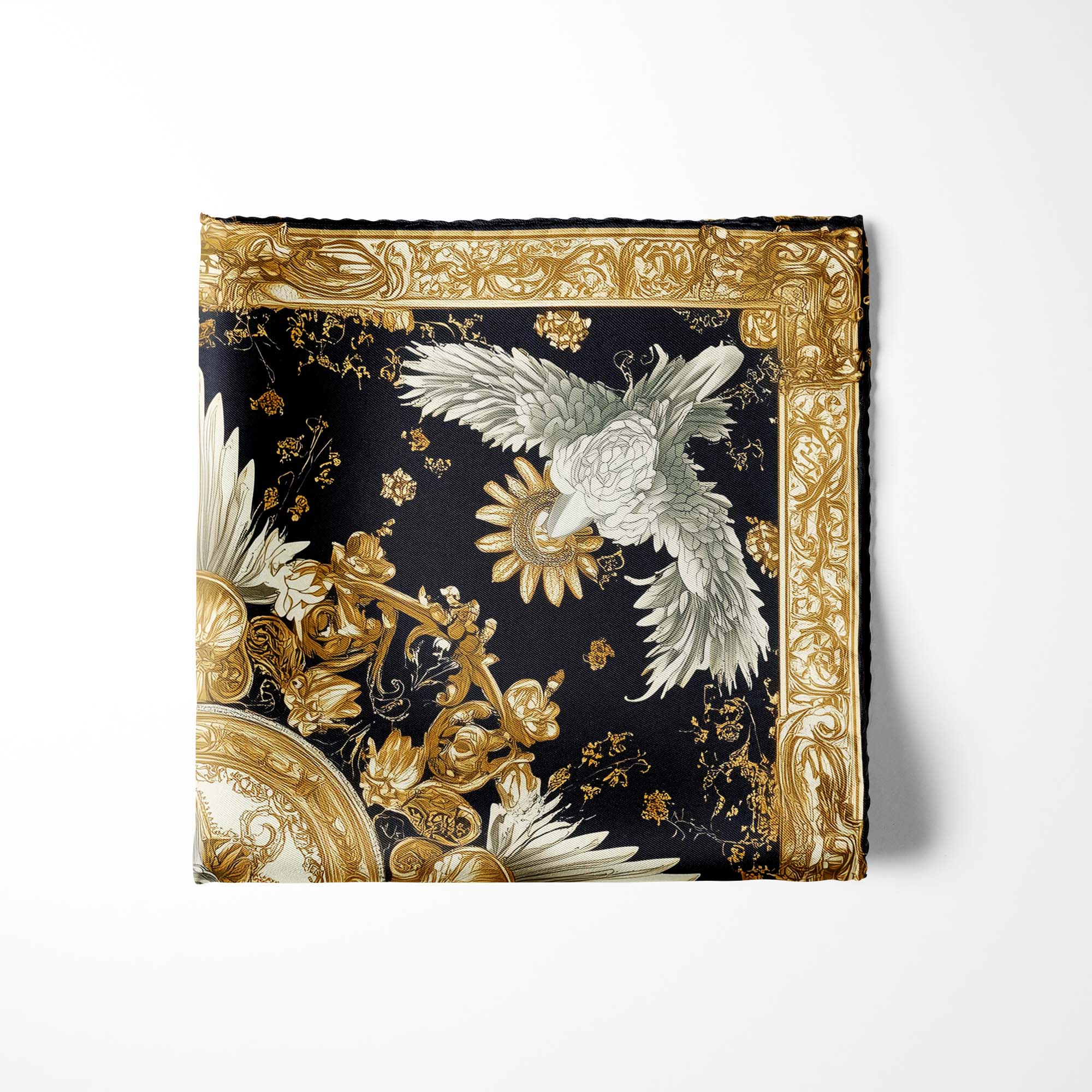 MEDIEVAL FLORAL SILK POCKET SQUARE MEDIEVAL FLORAL SILK POCKET SQUARE
