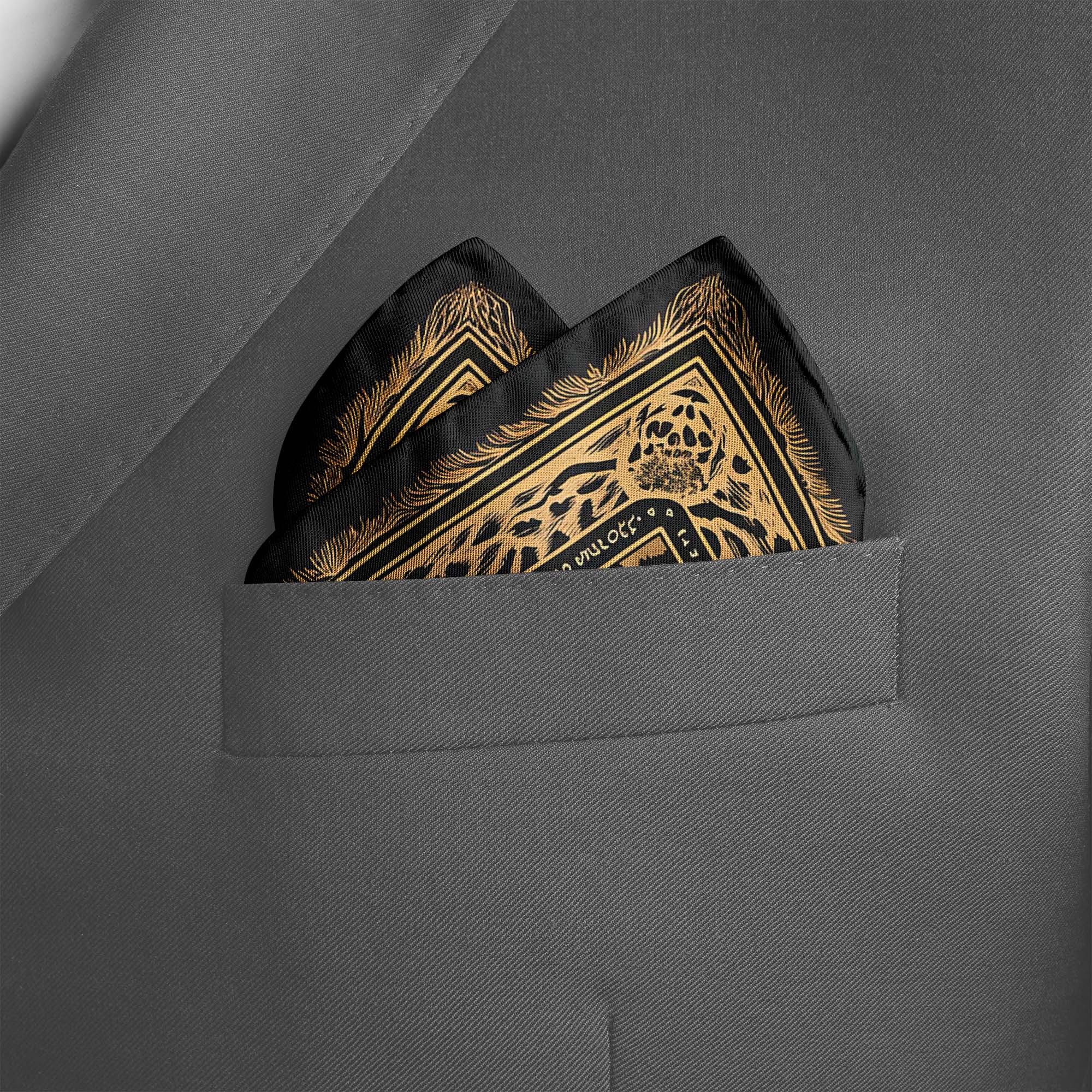 WILD ANIMAL SILK POCKET SQUARE WILD ANIMAL SILK POCKET SQUARE