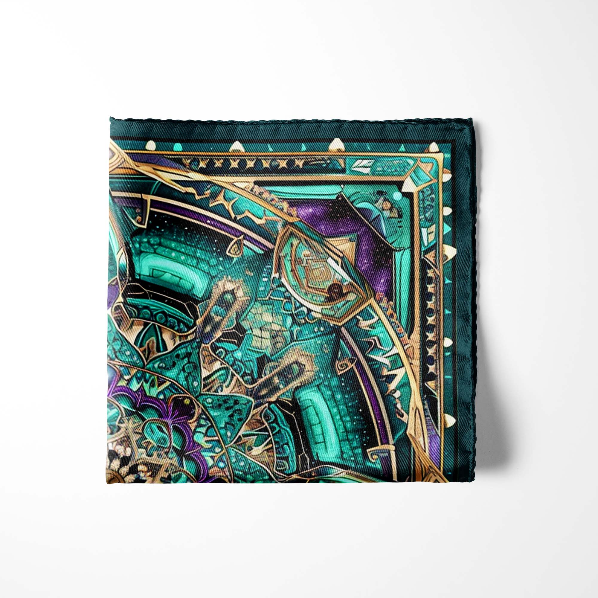 NEON MANDALA SILK POCKET SQUARE NEON MANDALA SILK POCKET SQUARE