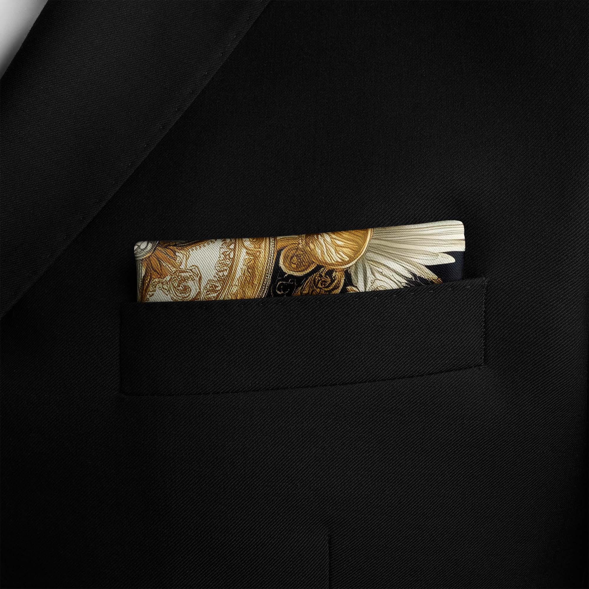 MEDIEVAL FLORAL SILK POCKET SQUARE MEDIEVAL FLORAL SILK POCKET SQUARE