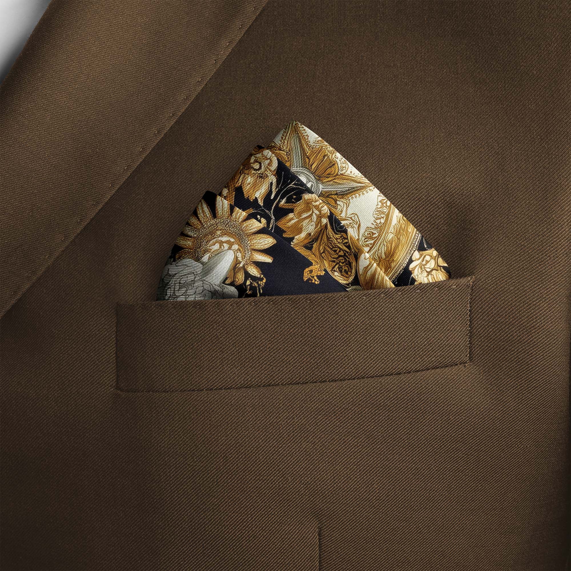 MEDIEVAL FLORAL SILK POCKET SQUARE MEDIEVAL FLORAL SILK POCKET SQUARE