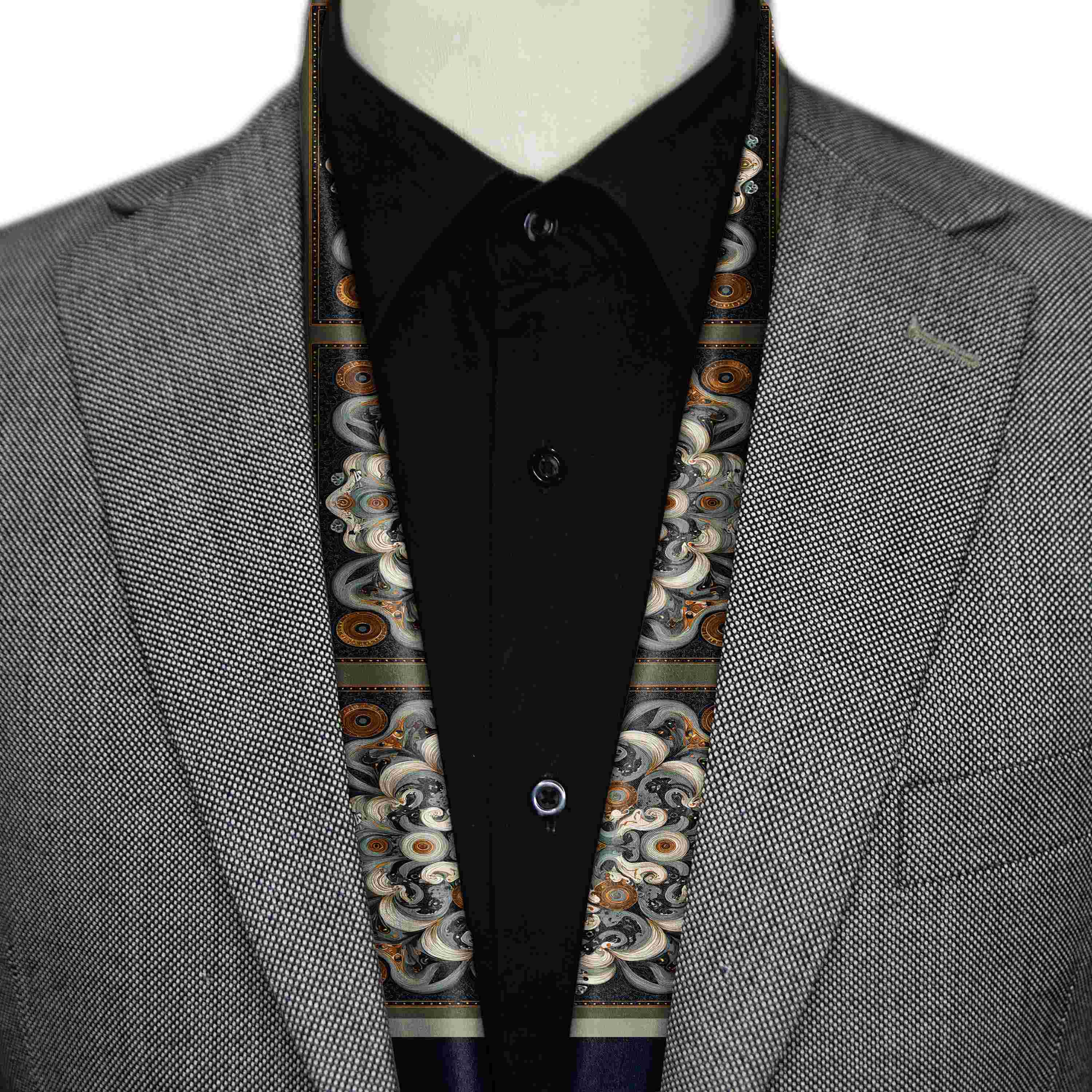 VERMILLION SILK MEN SCARF - PREMIUM COLLECTION VERMILLION SILK MEN SCARF - PREMIUM COLLECTION