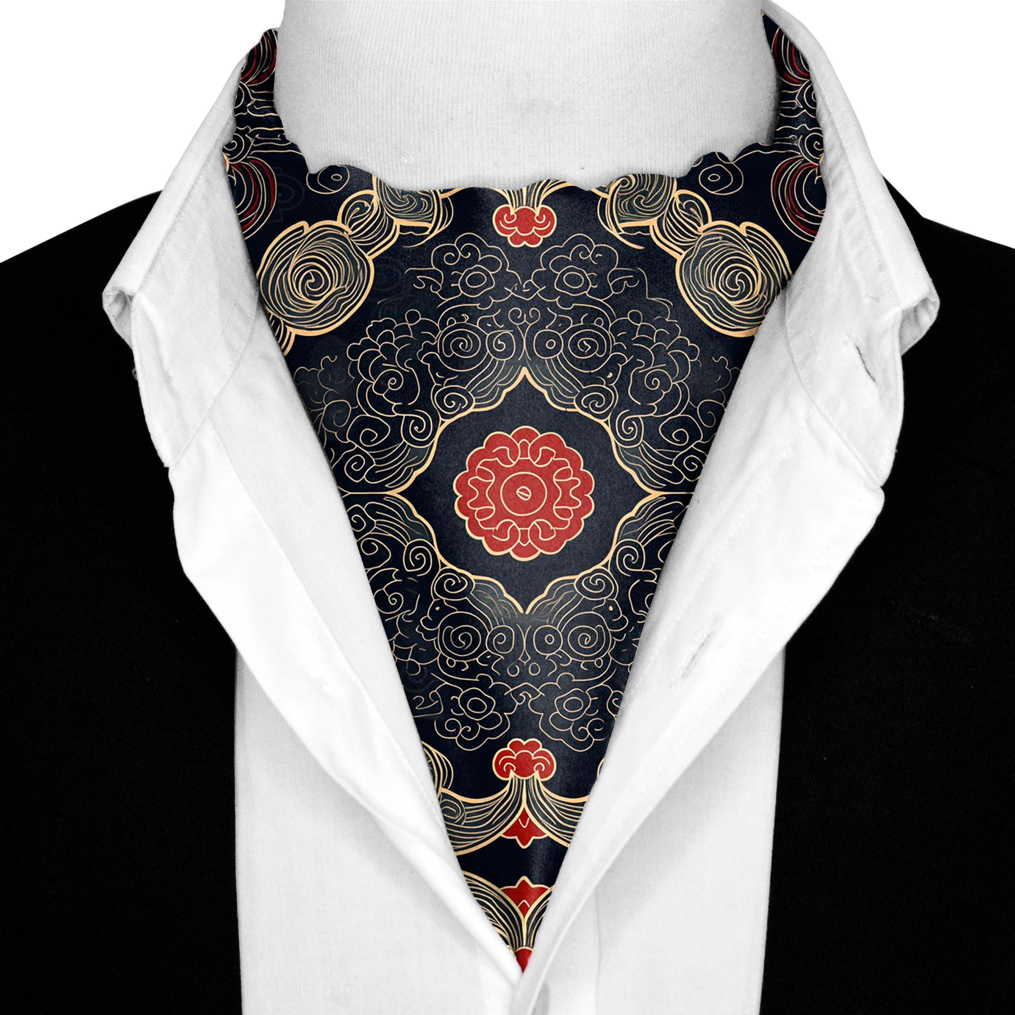 ABSTRACT IKAT SILK ASCOT AND POCKET SQUARE SET – PREMIUM COLLECTION ABSTRACT IKAT SILK ASCOT AND POCKET SQUARE SET – PREMIUM COLLECTION