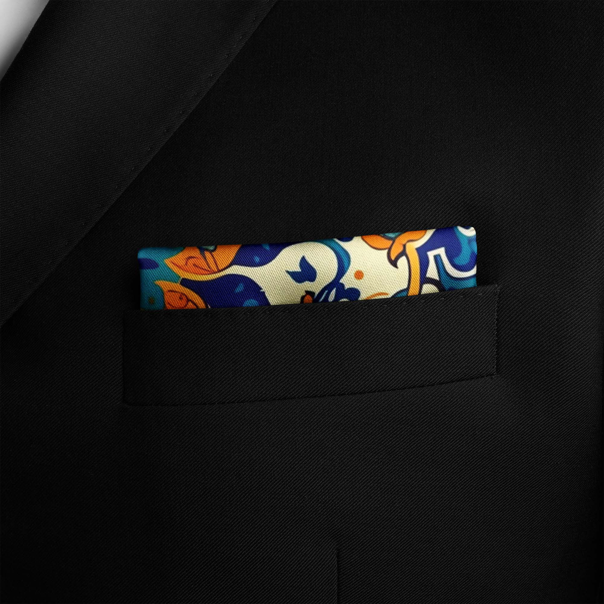 ARABESQUE VINTAGE ELEGENT SILK POCKET SQUARE ARABESQUE VINTAGE ELEGENT SILK POCKET SQUARE
