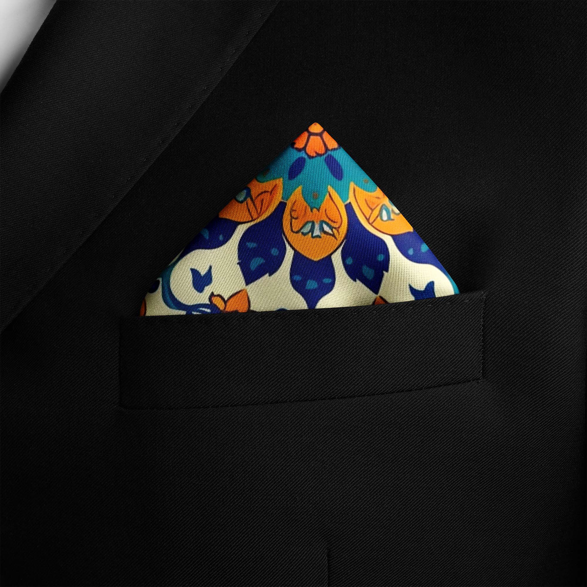 ARABESQUE VINTAGE ELEGENT SILK POCKET SQUARE ARABESQUE VINTAGE ELEGENT SILK POCKET SQUARE