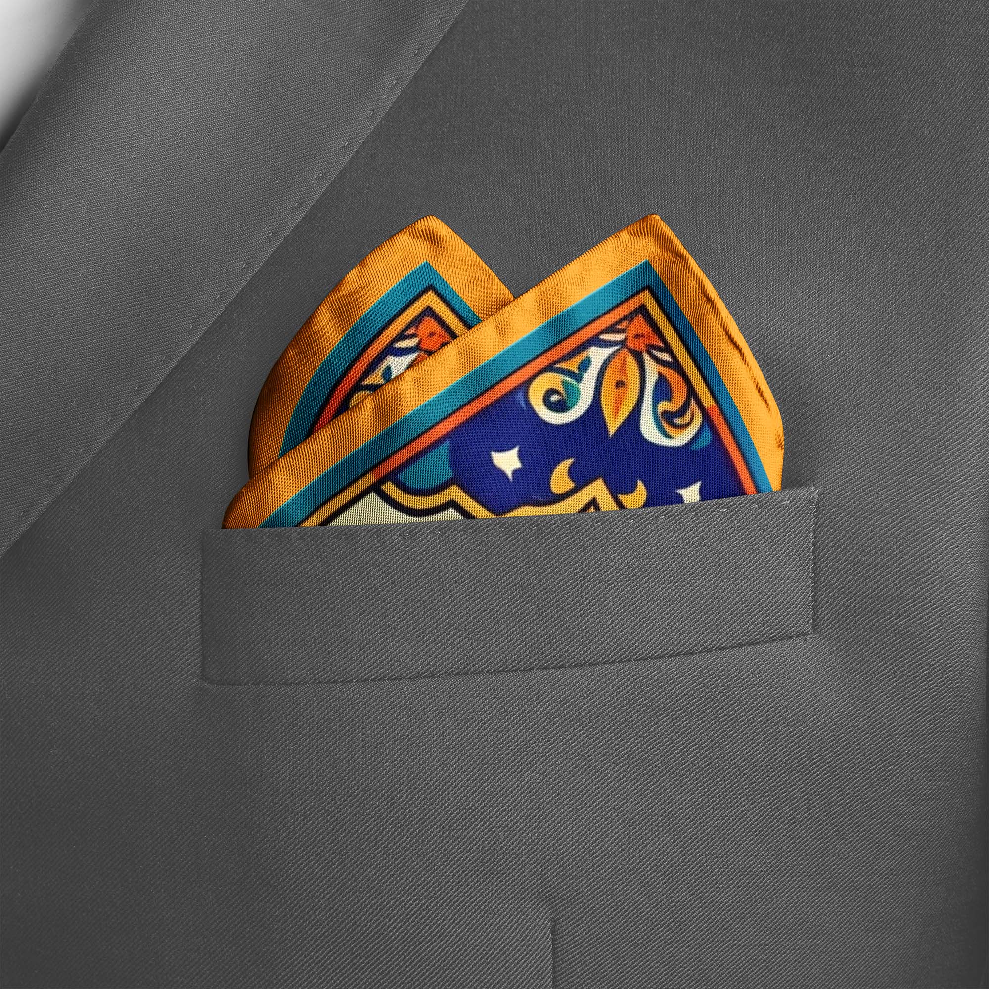 ARABESQUE VINTAGE ELEGENT SILK POCKET SQUARE ARABESQUE VINTAGE ELEGENT SILK POCKET SQUARE
