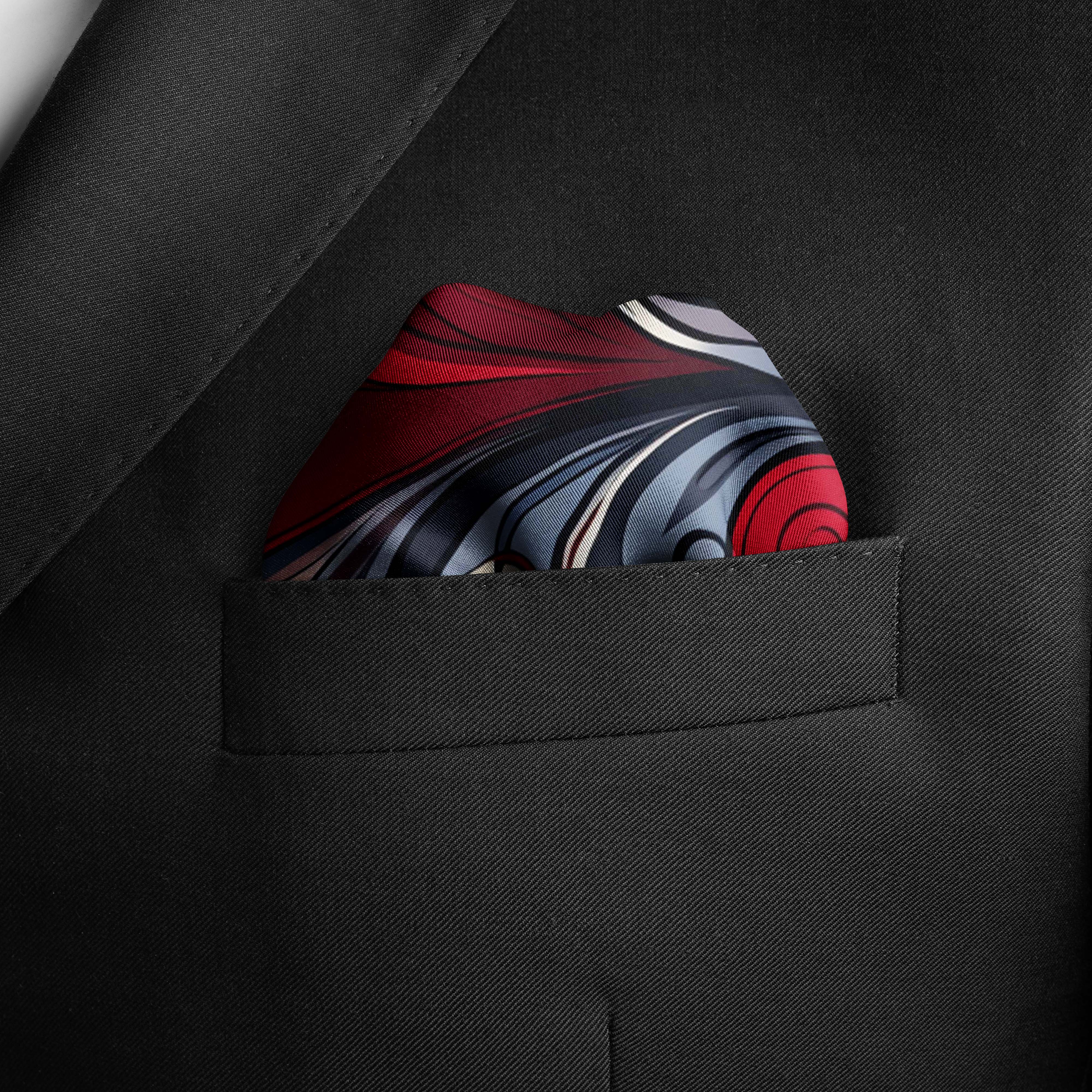 COLORFUL CARVED HEARTS SILK POCKET SQUARE - VALENTINE DAY COLLECTION COLORFUL CARVED HEARTS SILK POCKET SQUARE - VALENTINE DAY COLLECTION