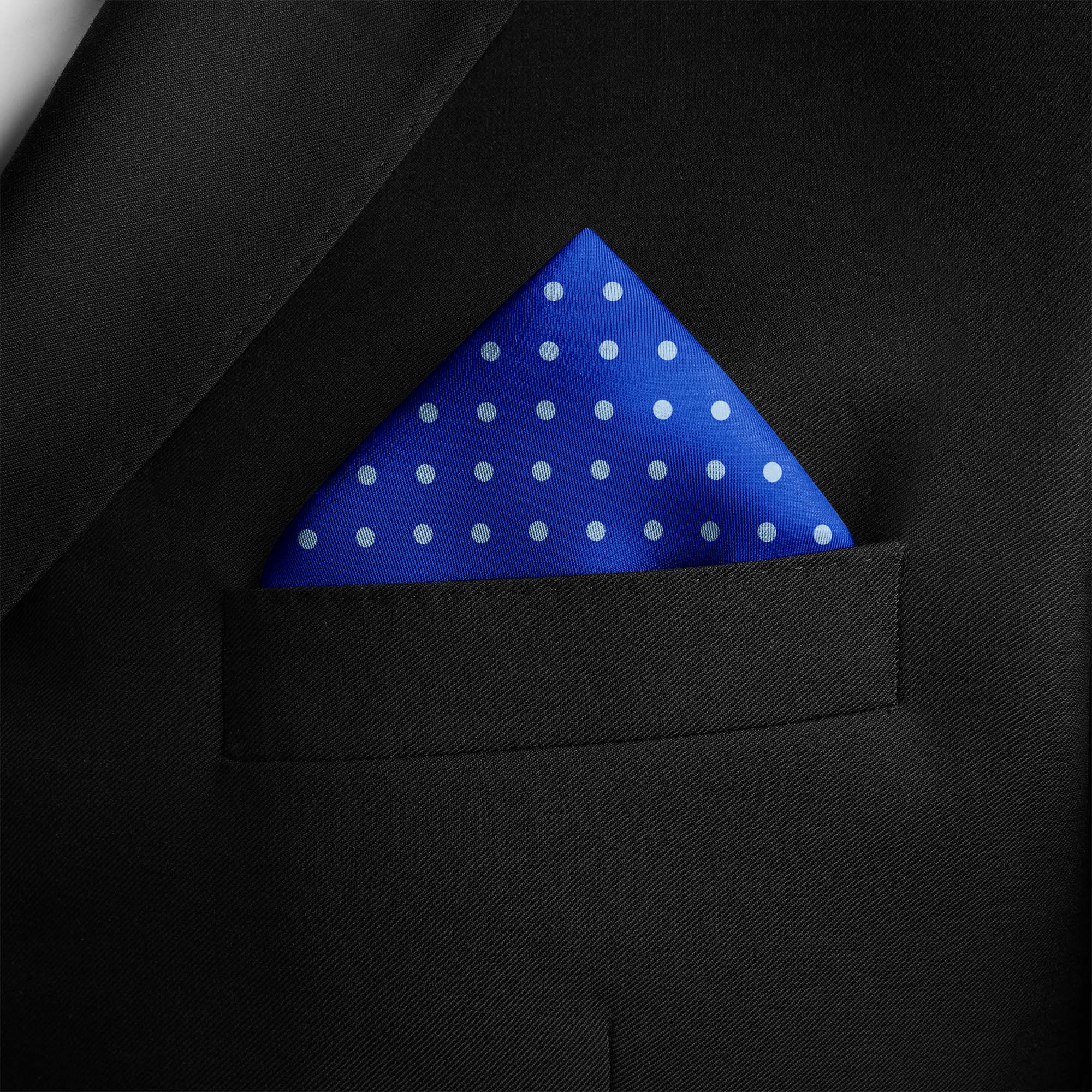 BRIGHT BLUE SPOT SILK POCKET SQUARE BRIGHT BLUE SPOT SILK POCKET SQUARE