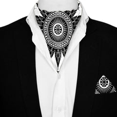 ETHNIC MANDALA  SILK ASCOT AND POCKET SQUARE SET – PREMIUM COLLECTION