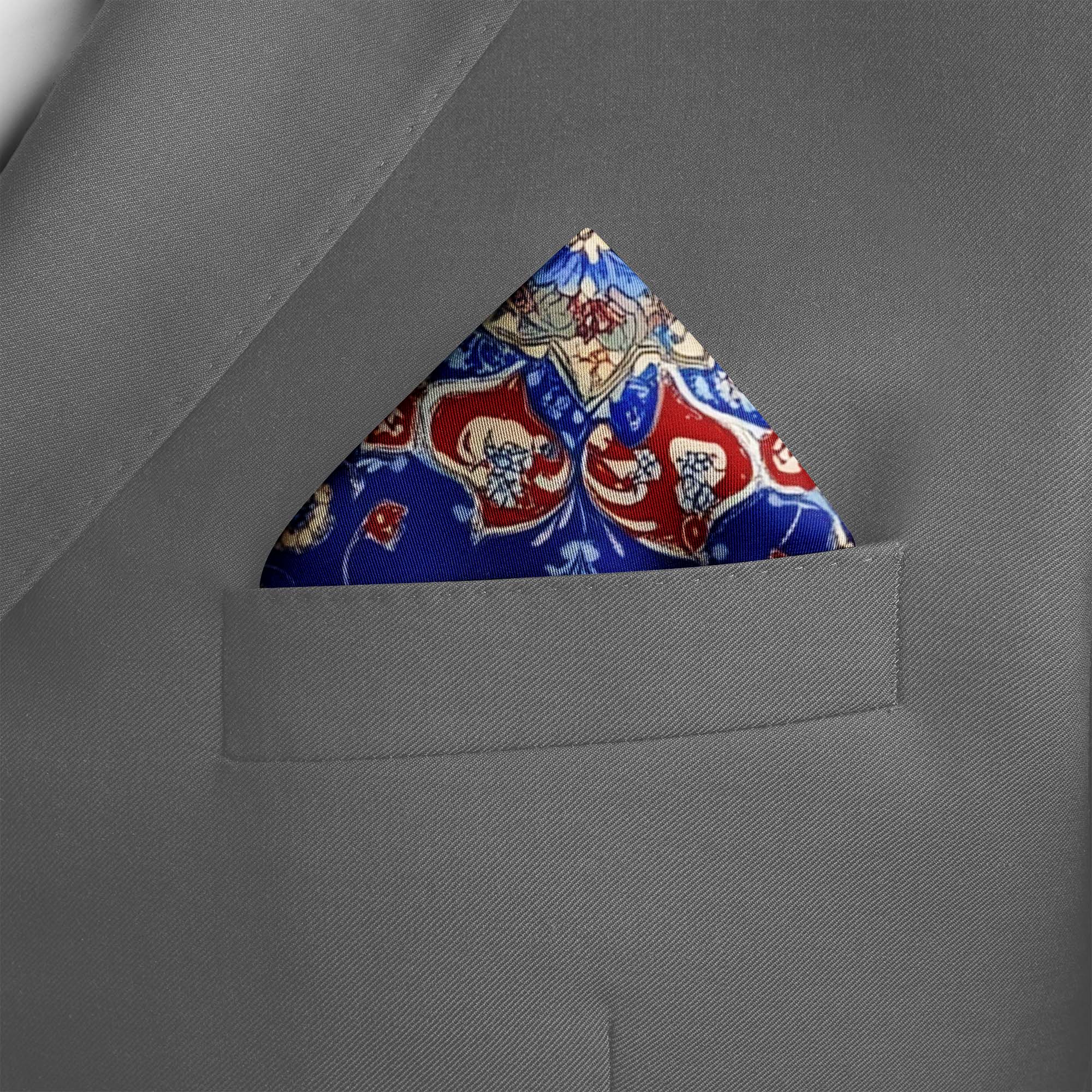 ORNAMENT ASIAN SILK POCKET SQUARE ORNAMENT ASIAN SILK POCKET SQUARE