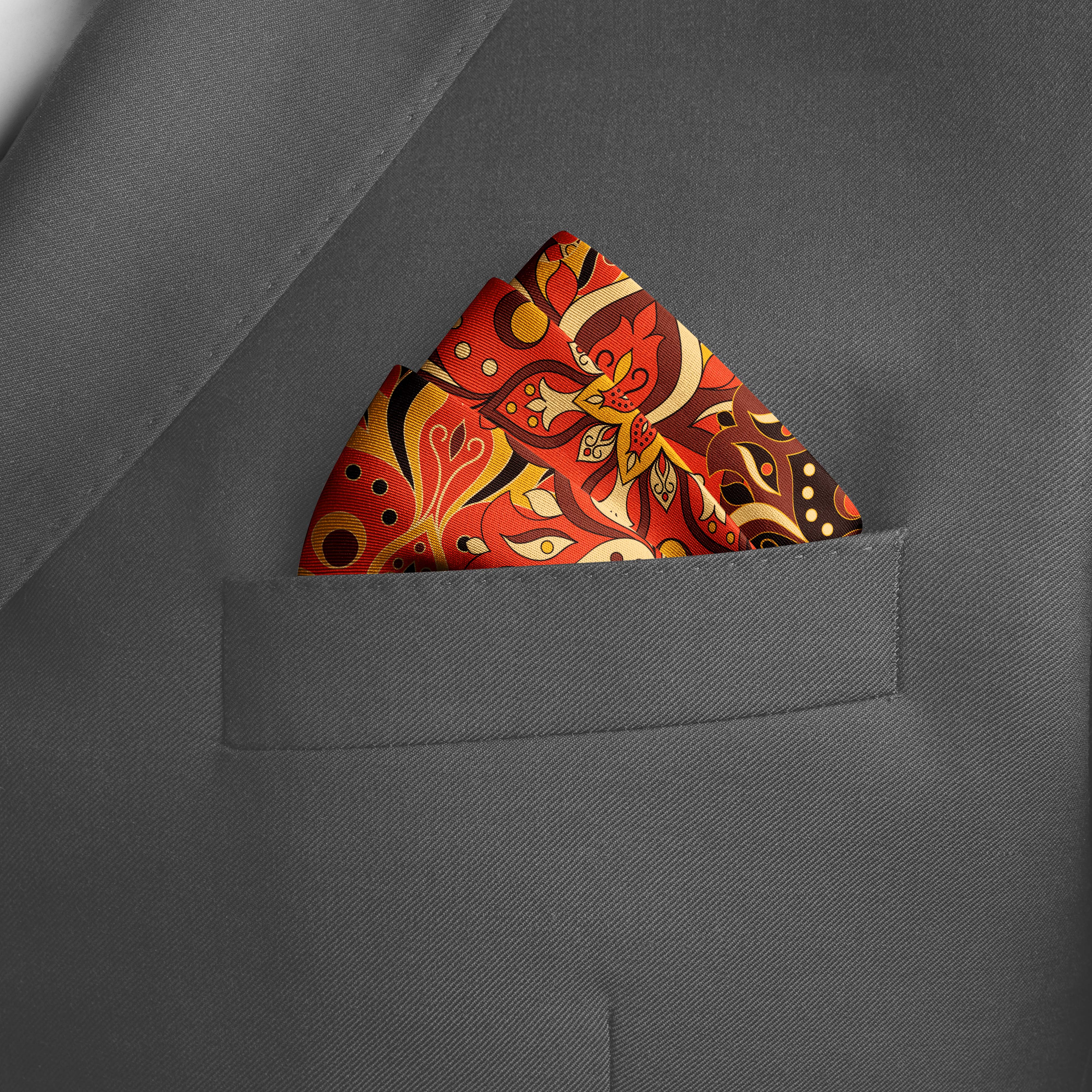 BATIK FLOWER SILK POCKET SQUARE BATIK FLOWER SILK POCKET SQUARE
