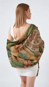 ANTIQUE GROTESQUE SILK LONG LADIES SCARF