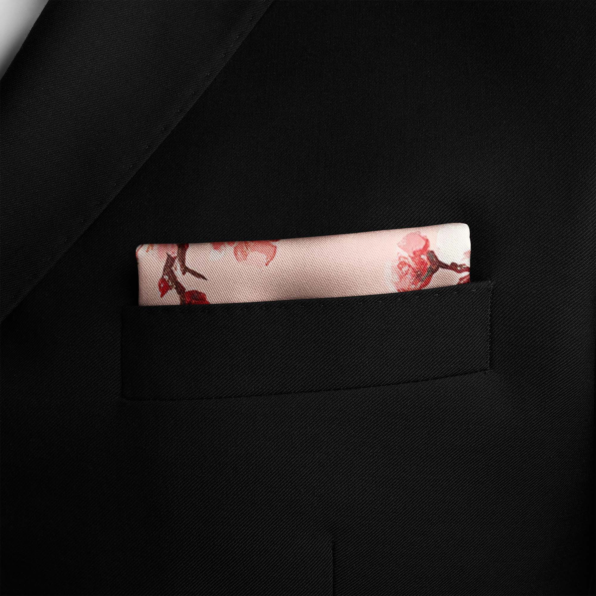 PINK CHERRY BLOSSOM SILK POCKET SQUARE PINK CHERRY BLOSSOM SILK POCKET SQUARE