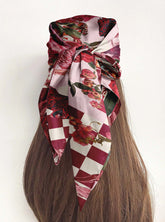 CRIMSON SILK HEAD SCARF