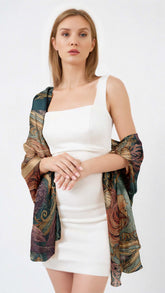 ART NOUVEAU SILK LONG LADIES SCARF