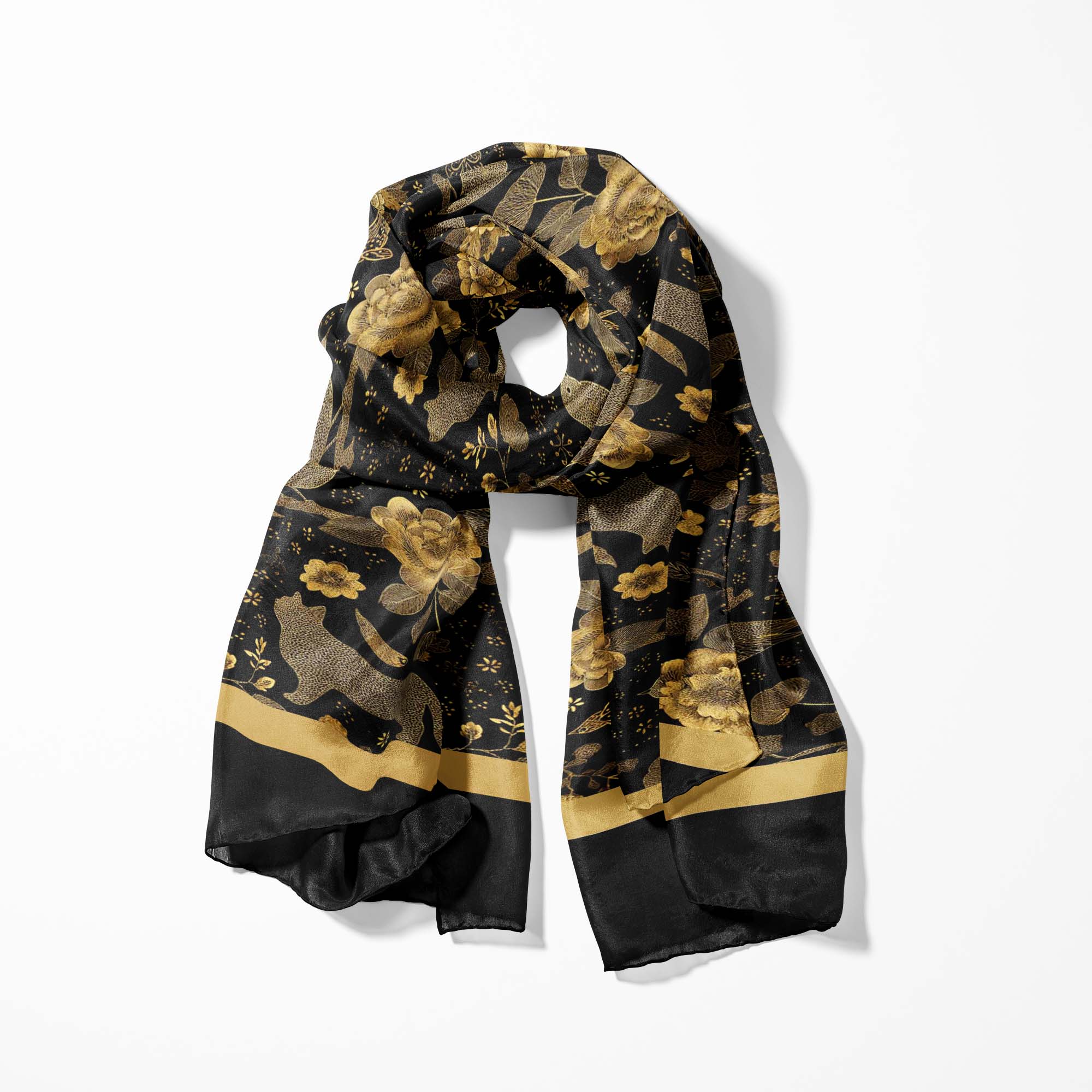 NOIR FAUNA MEN SCARF AND POCKET SQUARE SET – PREMIUM COLLECTION NOIR FAUNA MEN SCARF AND POCKET SQUARE SET – PREMIUM COLLECTION