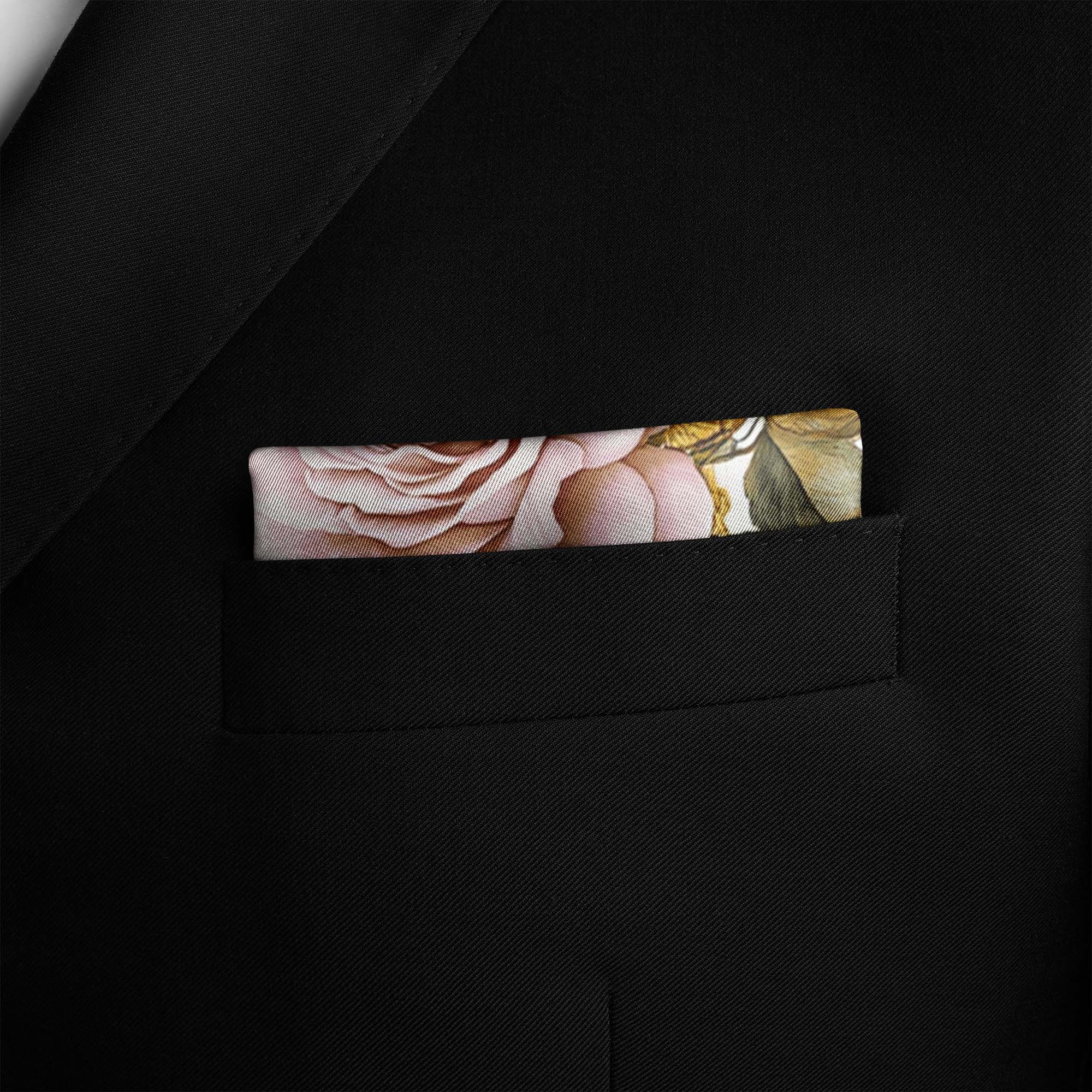 ROCOCO ROSES SILK POCKET SQUARE ROCOCO ROSES SILK POCKET SQUARE