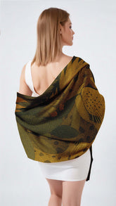 GOLDEN JUNGLE MAJESTY SILK LONG LADIES SCARF