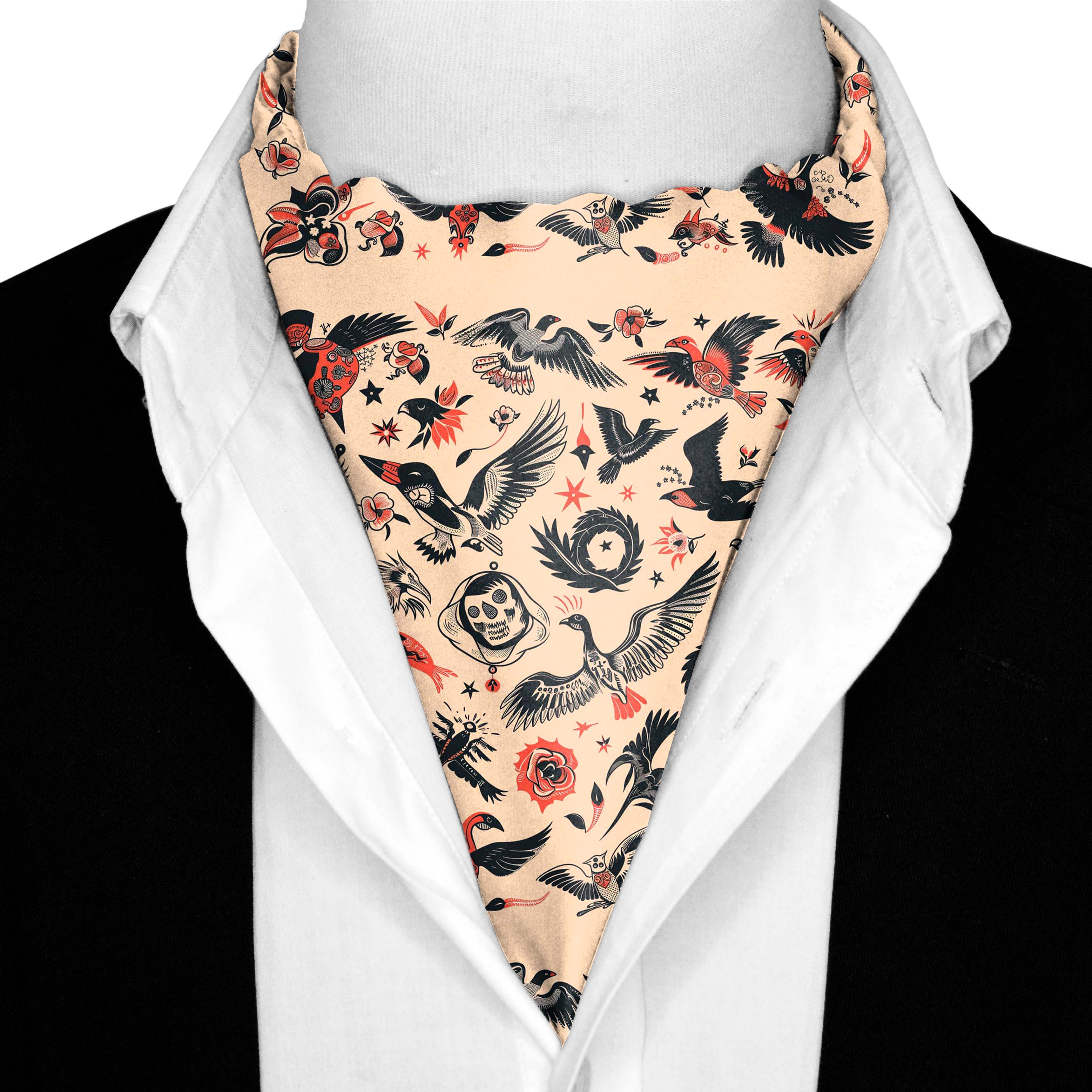 TATTOO FLASH BANDANA SILK ASCOT AND POCKET SQUARE SET – PREMIUM COLLECTION TATTOO FLASH BANDANA SILK ASCOT AND POCKET SQUARE SET – PREMIUM COLLECTION