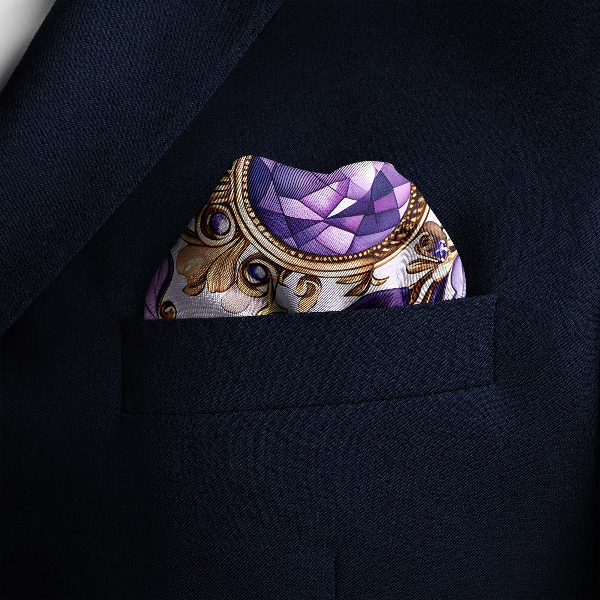 LISIANTHUS FLOWERS SILK POCKET SQUARE LISIANTHUS FLOWERS SILK POCKET SQUARE