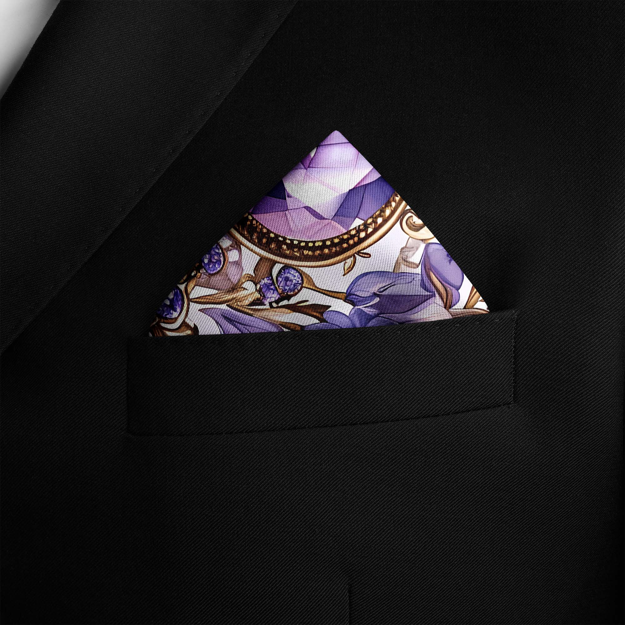 LISIANTHUS FLOWERS SILK POCKET SQUARE LISIANTHUS FLOWERS SILK POCKET SQUARE