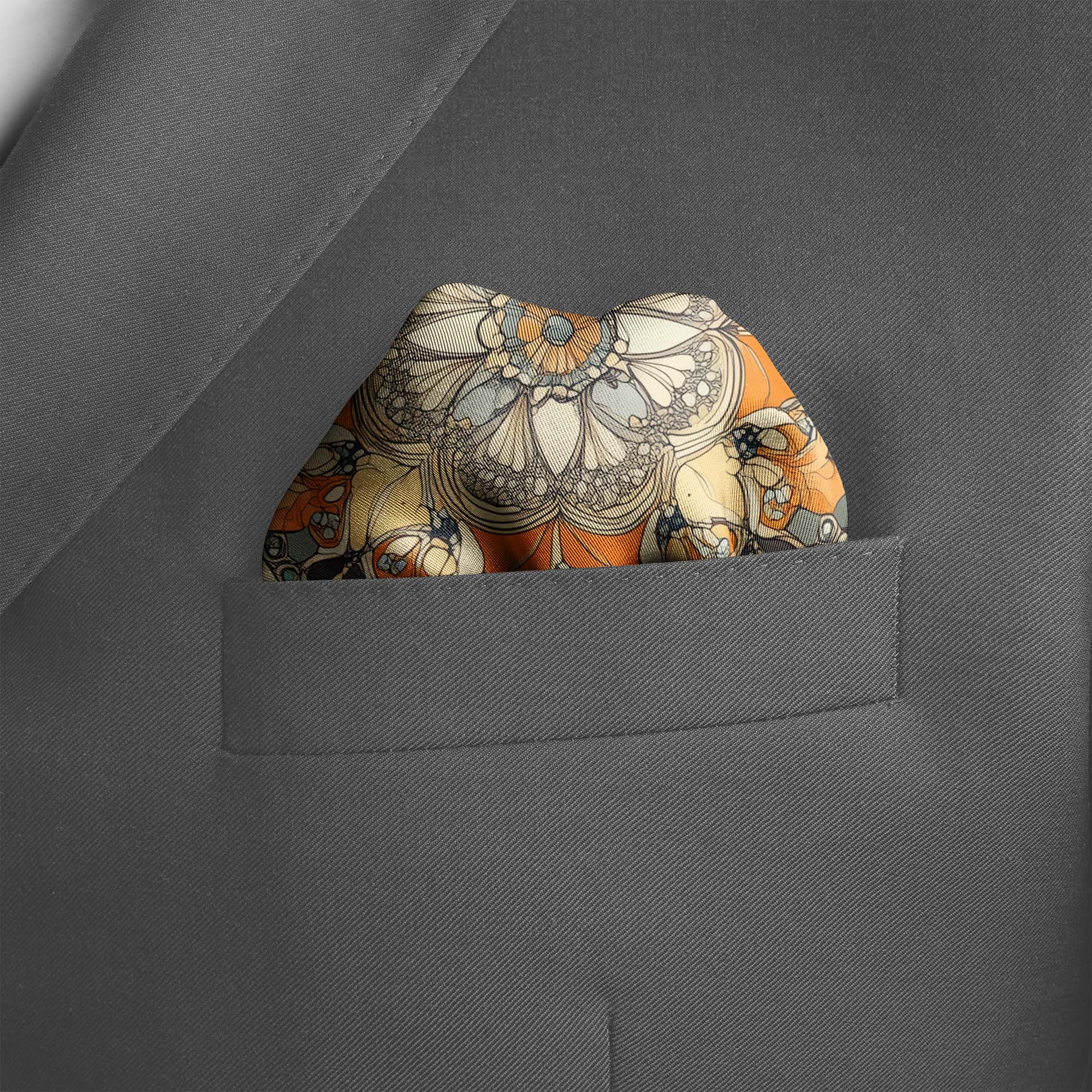 ANTIQUE ANCIENT SILK POCKET SQUARE ANTIQUE ANCIENT SILK POCKET SQUARE