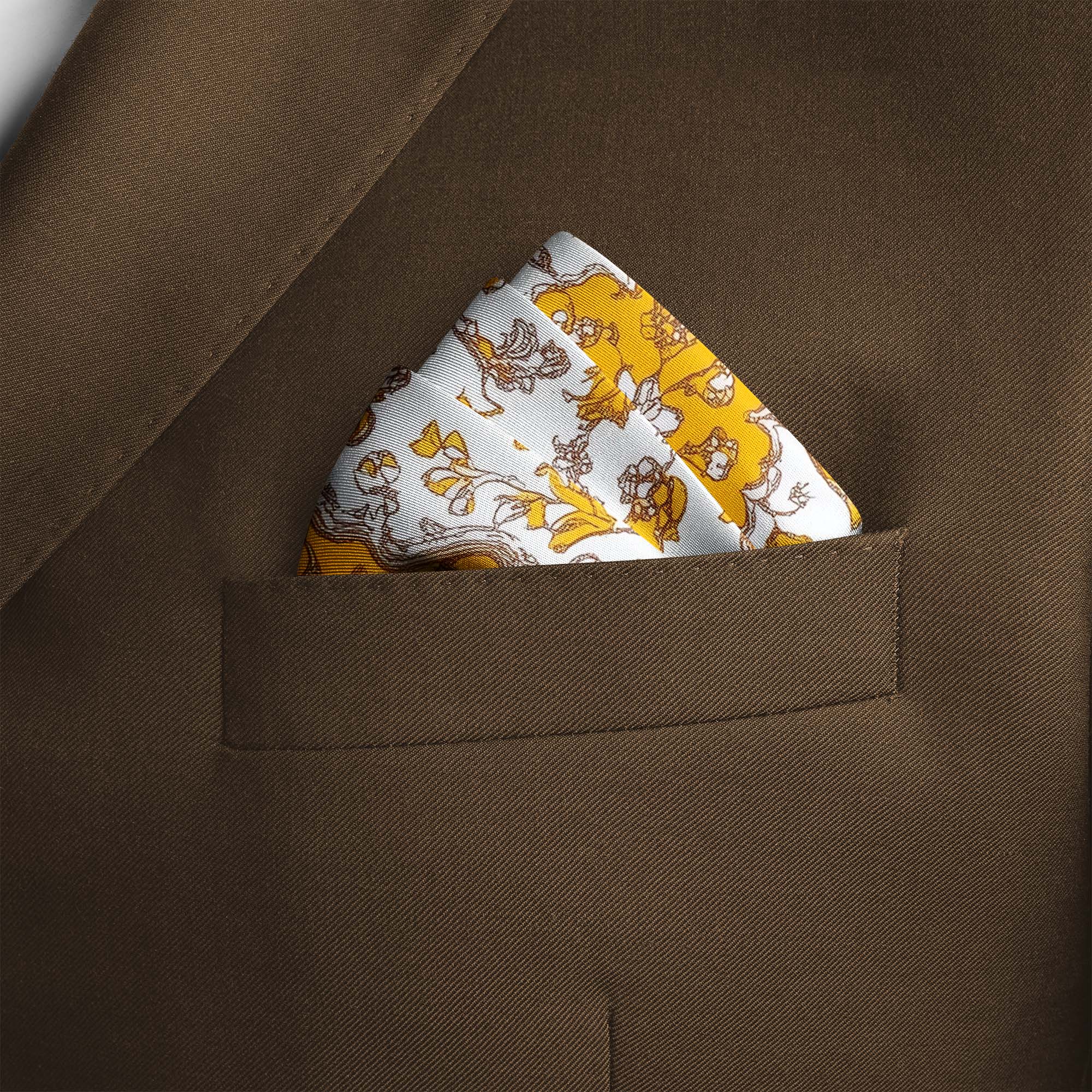 ARABESQUE VINTAGE FLORAL SILK POCKET SQUARE ARABESQUE VINTAGE FLORAL SILK POCKET SQUARE