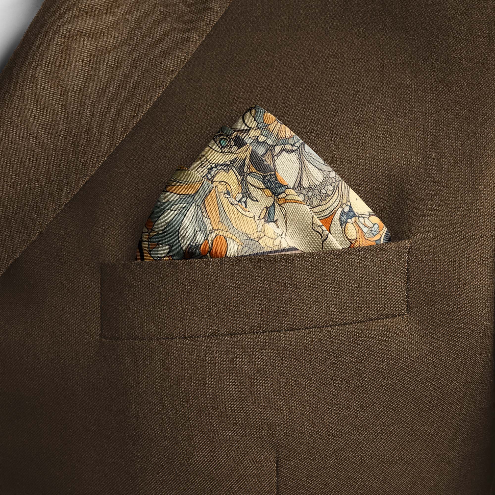 ANTIQUE ANCIENT SILK POCKET SQUARE ANTIQUE ANCIENT SILK POCKET SQUARE