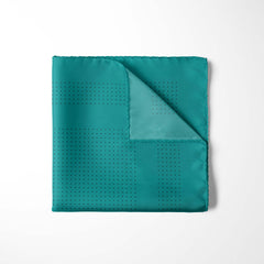 PETROL GREEN DOT SILK POCKET SQUARE