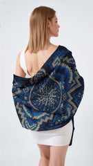 AZULEJO SILK LONG LADIES SCARF