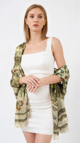 GARDEN HARMONY SILK LONG LADIES SCARF