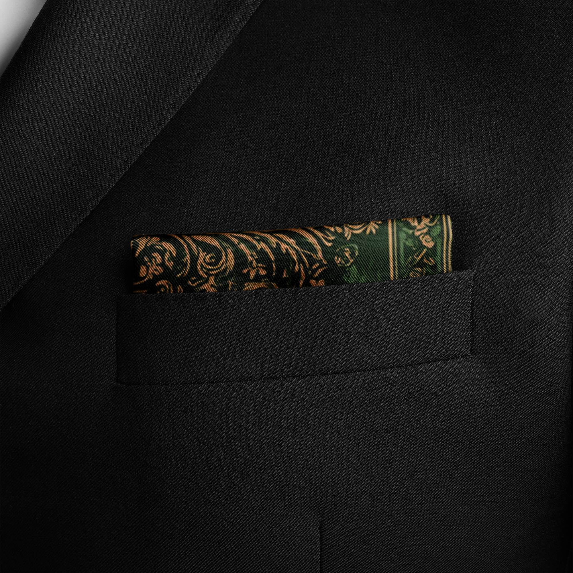 EMERALDINE SILK POCKET SQUARE EMERALDINE SILK POCKET SQUARE