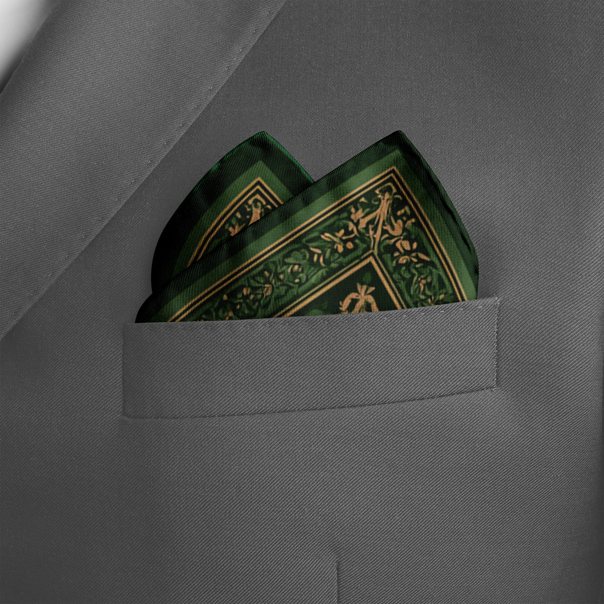 EMERALDINE SILK POCKET SQUARE EMERALDINE SILK POCKET SQUARE