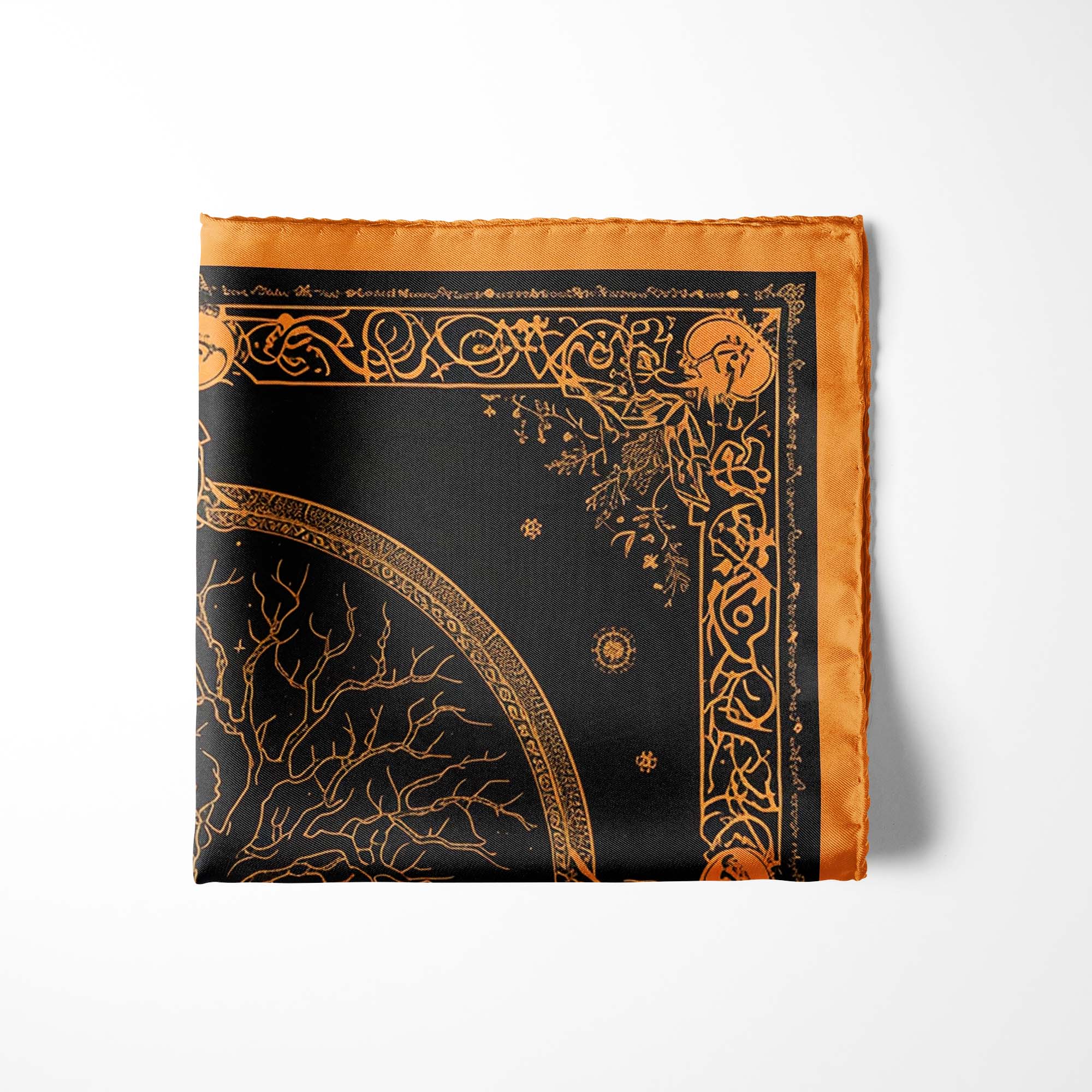 MANA TREE MEDIA SILK POCKET SQUARE MANA TREE MEDIA SILK POCKET SQUARE