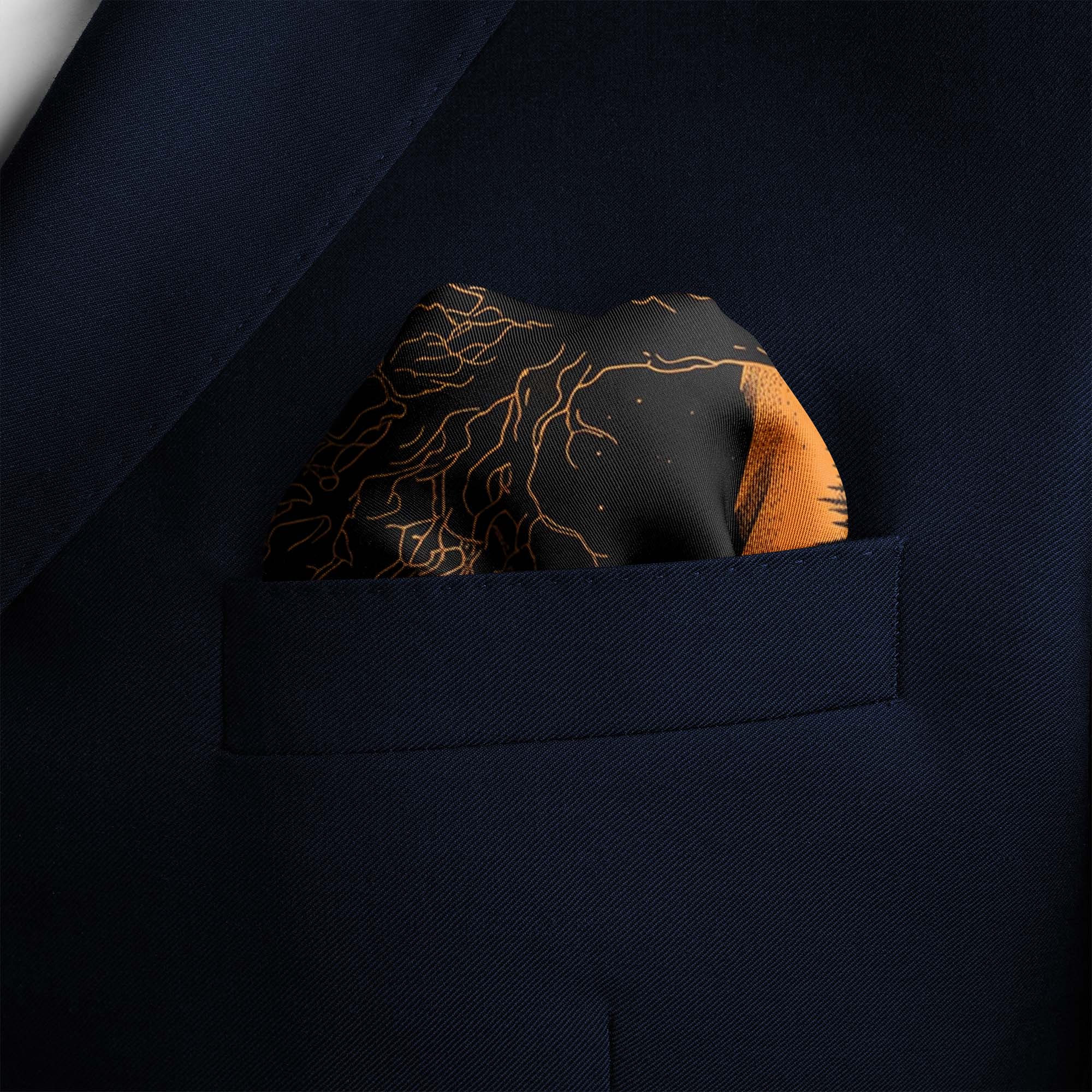 MANA TREE MEDIA SILK POCKET SQUARE MANA TREE MEDIA SILK POCKET SQUARE