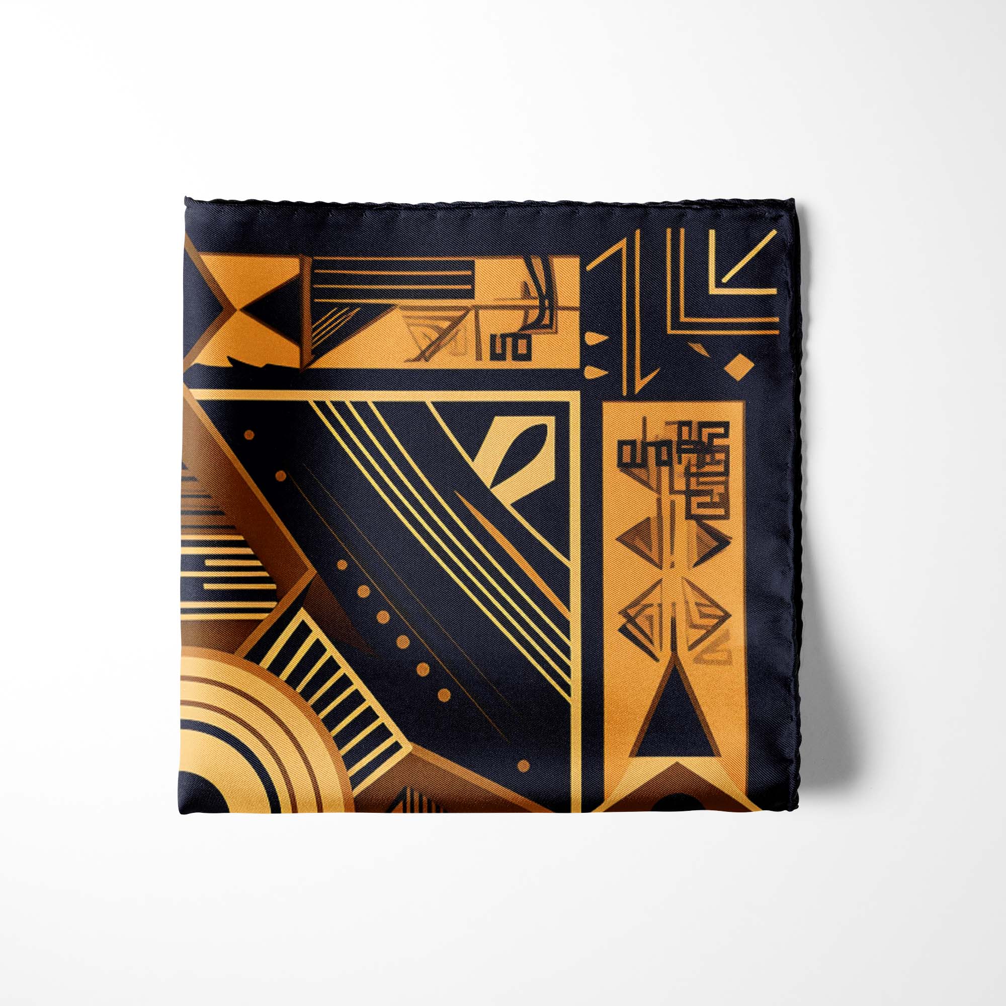 LUXURY AFROFUTURISM  SILK POCKET SQUARE LUXURY AFROFUTURISM  SILK POCKET SQUARE