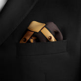 BROWN X GEOMATRIC SILK POCKET SQUARE