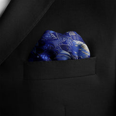BLUE EYE EAGLE SILK POCKET SQUARE