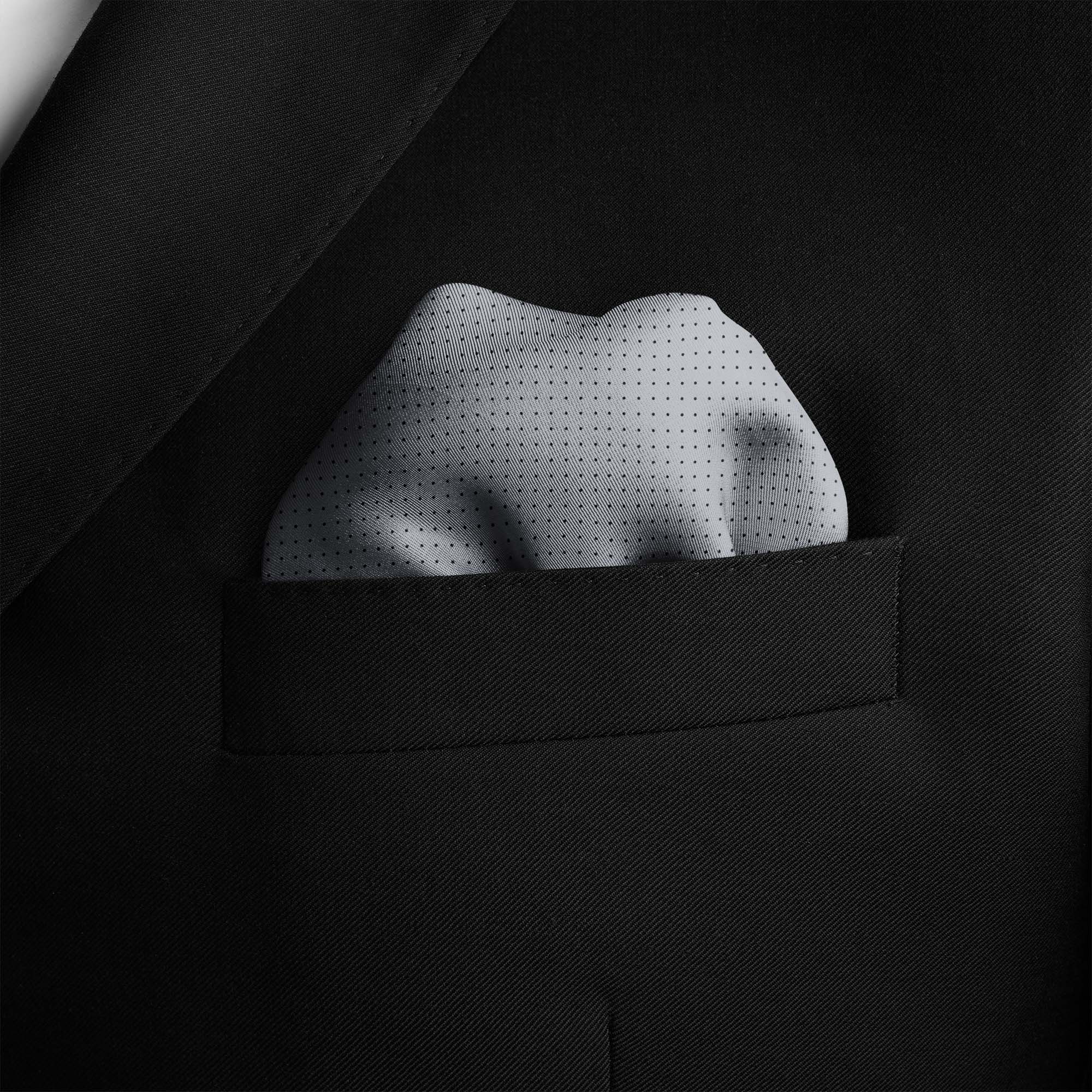 GREY DOT SILK POCKET SQUARE GREY DOT SILK POCKET SQUARE