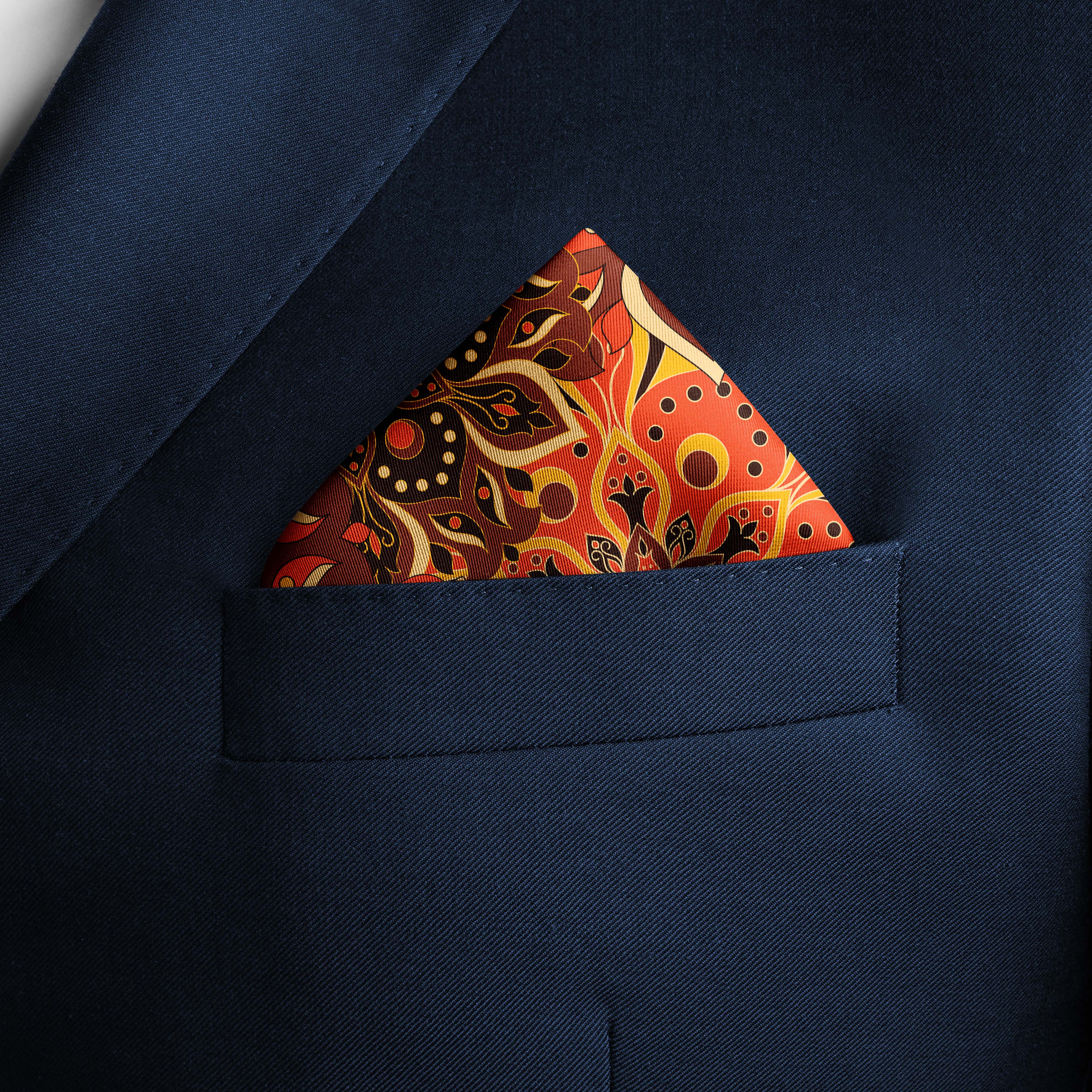 BATIK FLOWER SILK POCKET SQUARE BATIK FLOWER SILK POCKET SQUARE