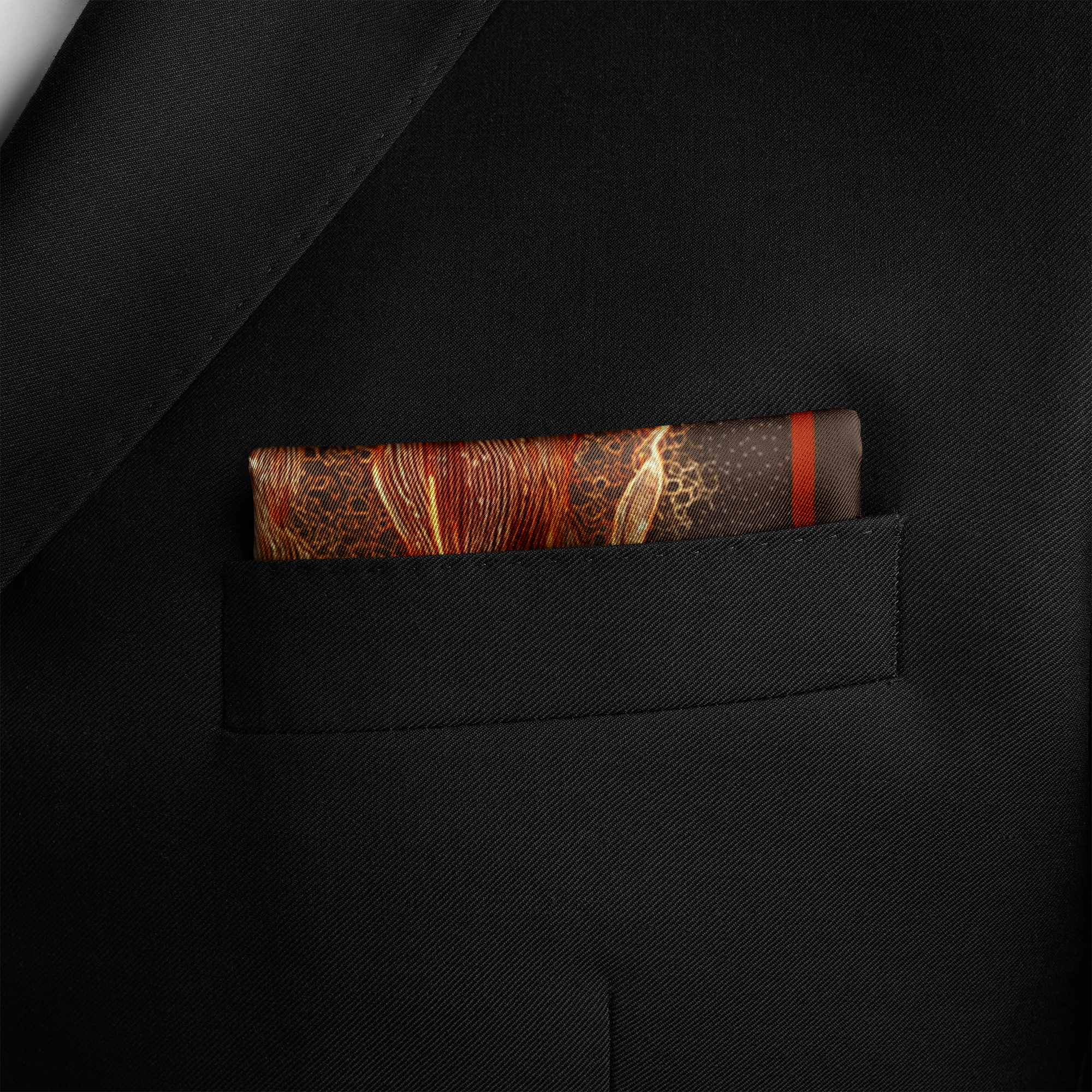 INFERNO SILK POCKET SQUARE INFERNO SILK POCKET SQUARE