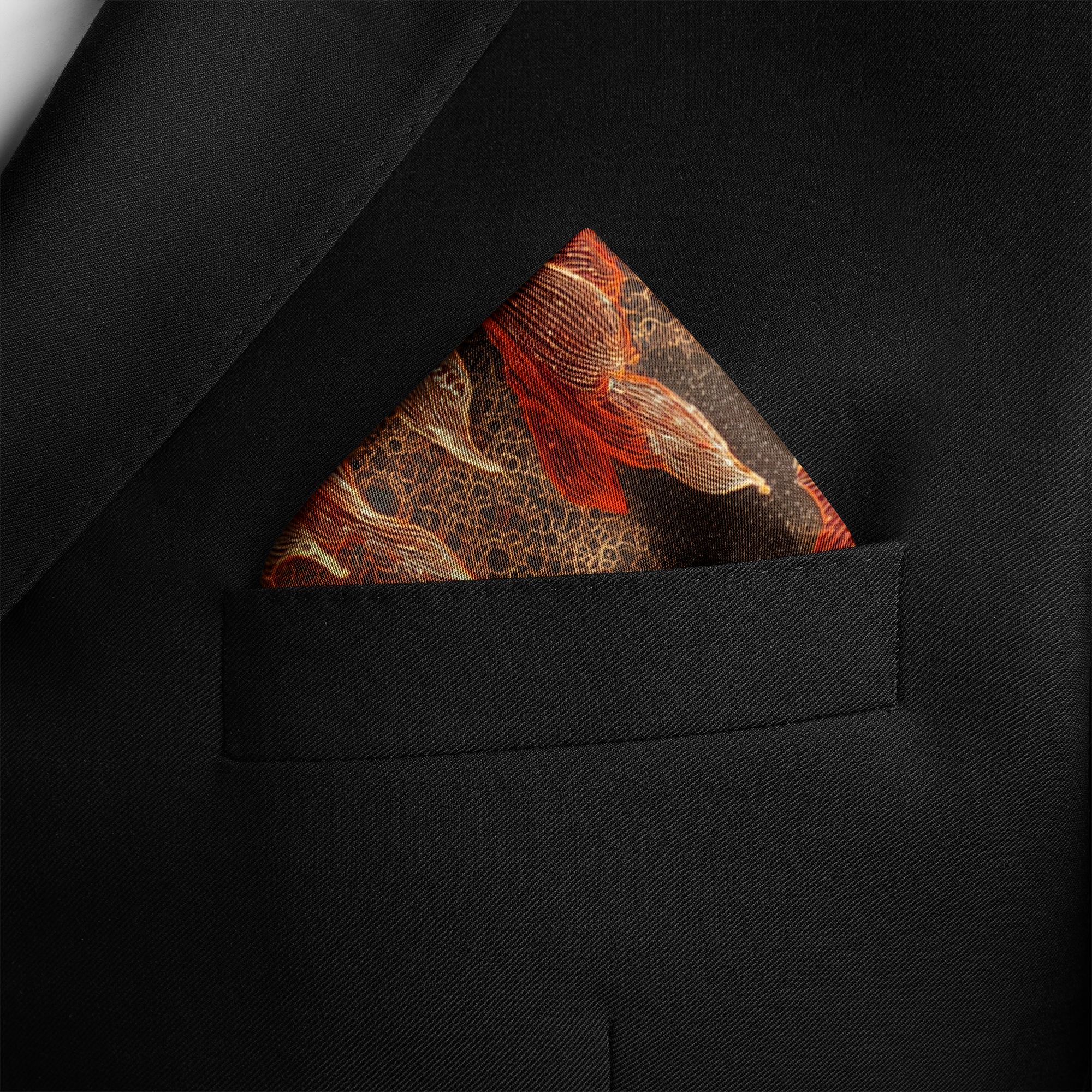 INFERNO SILK POCKET SQUARE INFERNO SILK POCKET SQUARE
