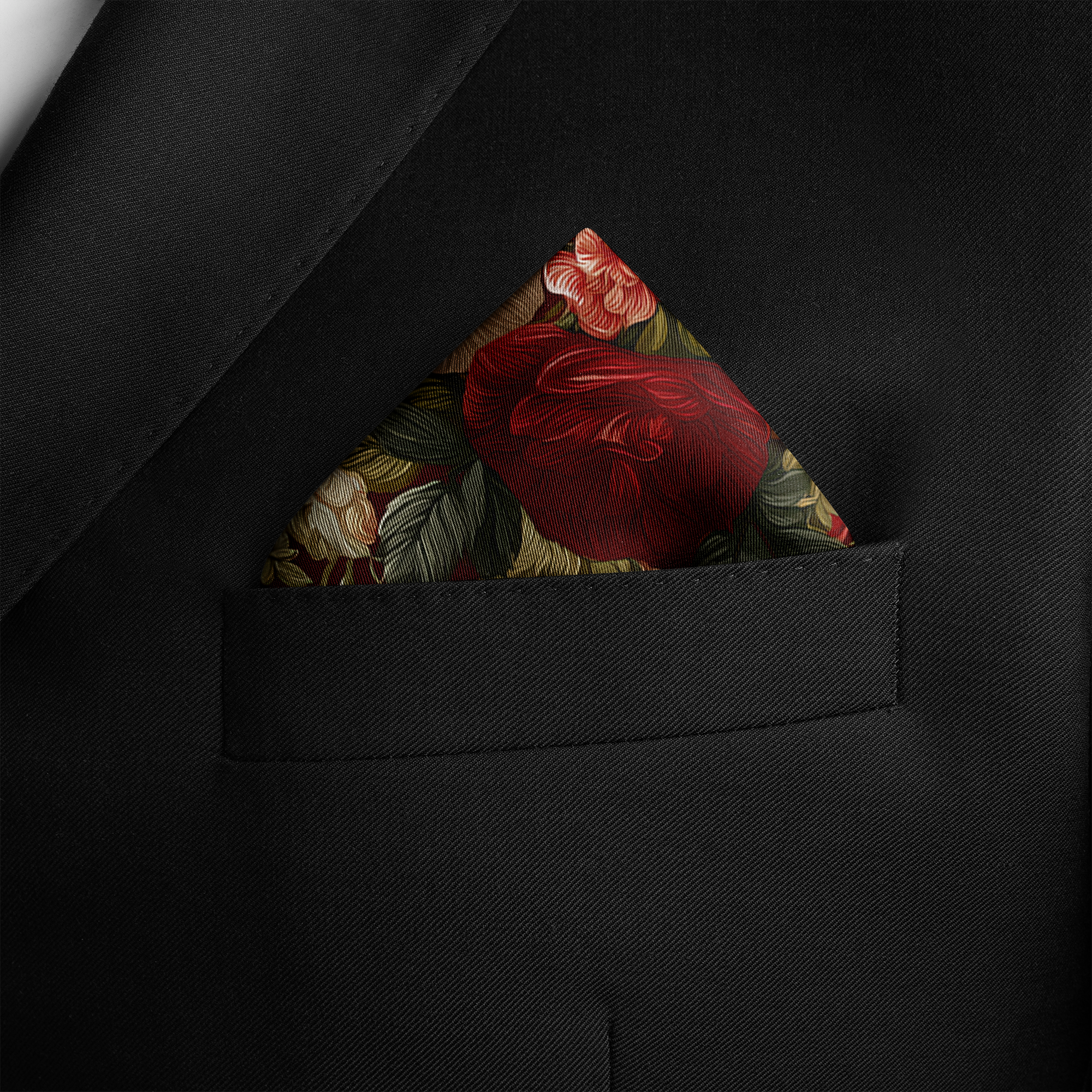 ROSARIUM SILK POCKET SQUARE ROSARIUM SILK POCKET SQUARE